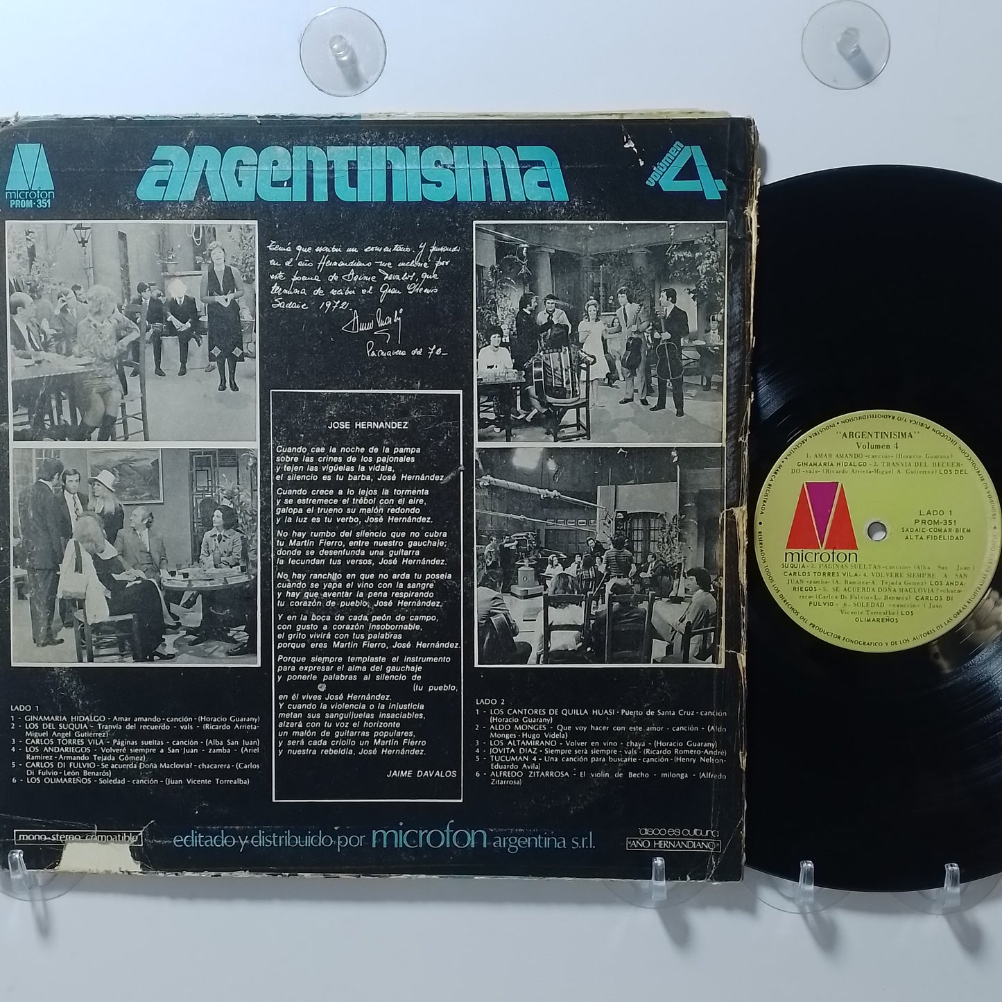 lp Argentinisima Volumen 4 Ginamaria Hidalgo Los Cantores De Quilla Huasi Los Del Suquia varios made argentina 1972 latin folk