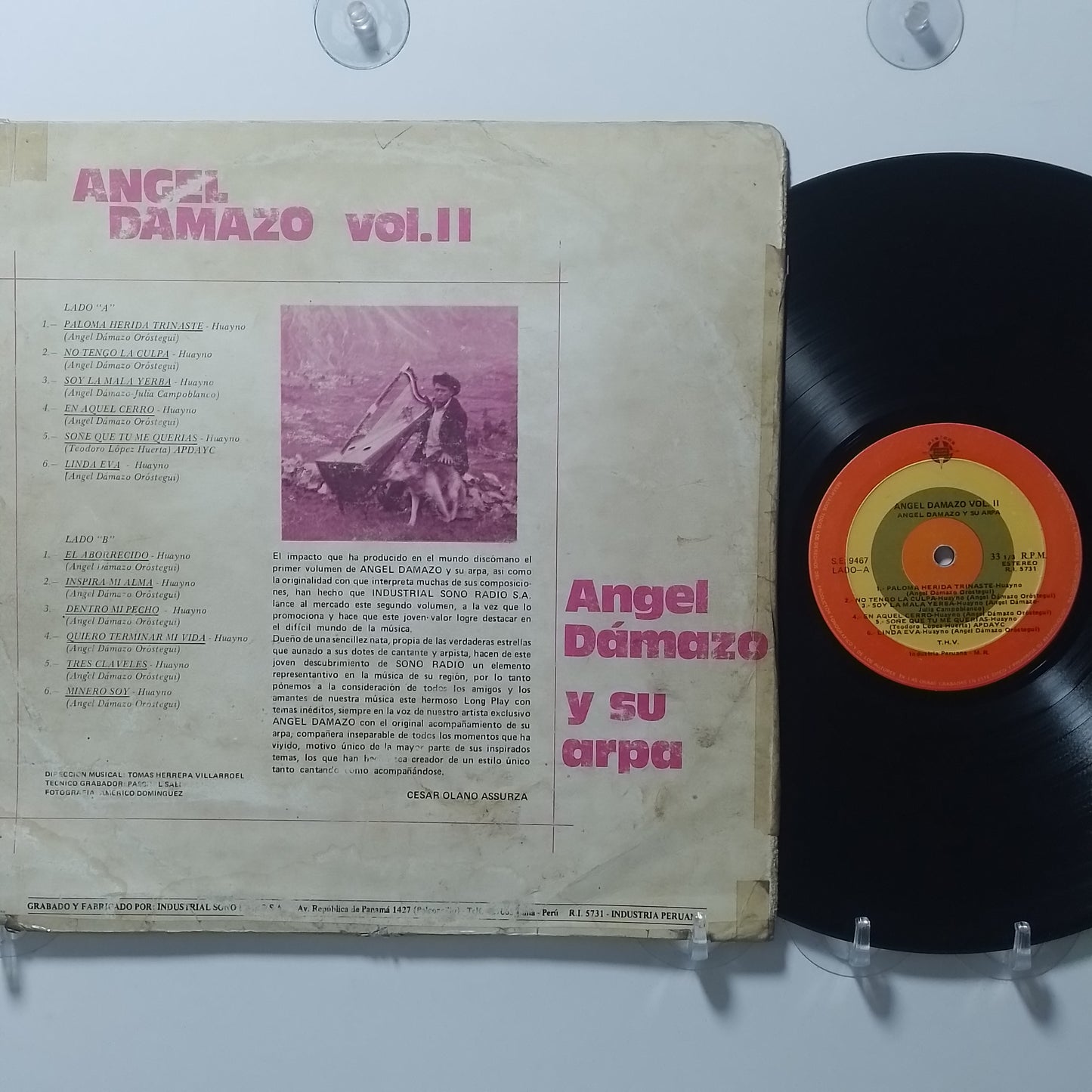 lp Angel Damazo Angel Damazo Vol 2 made peru 1980 huayno folk