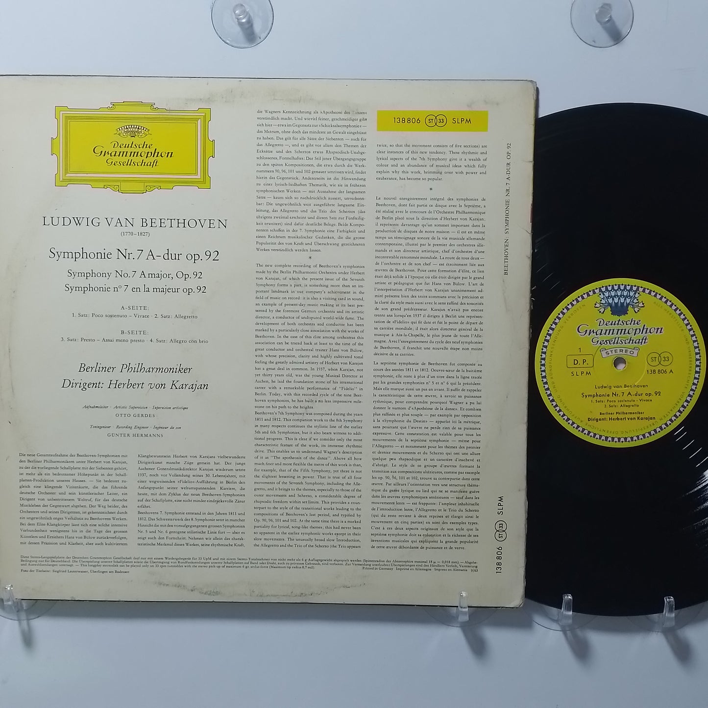 lp Herbert von Karajan Beethoven Symphonie Nr 7 filarmonica de berlin made alemania 1964 clasico