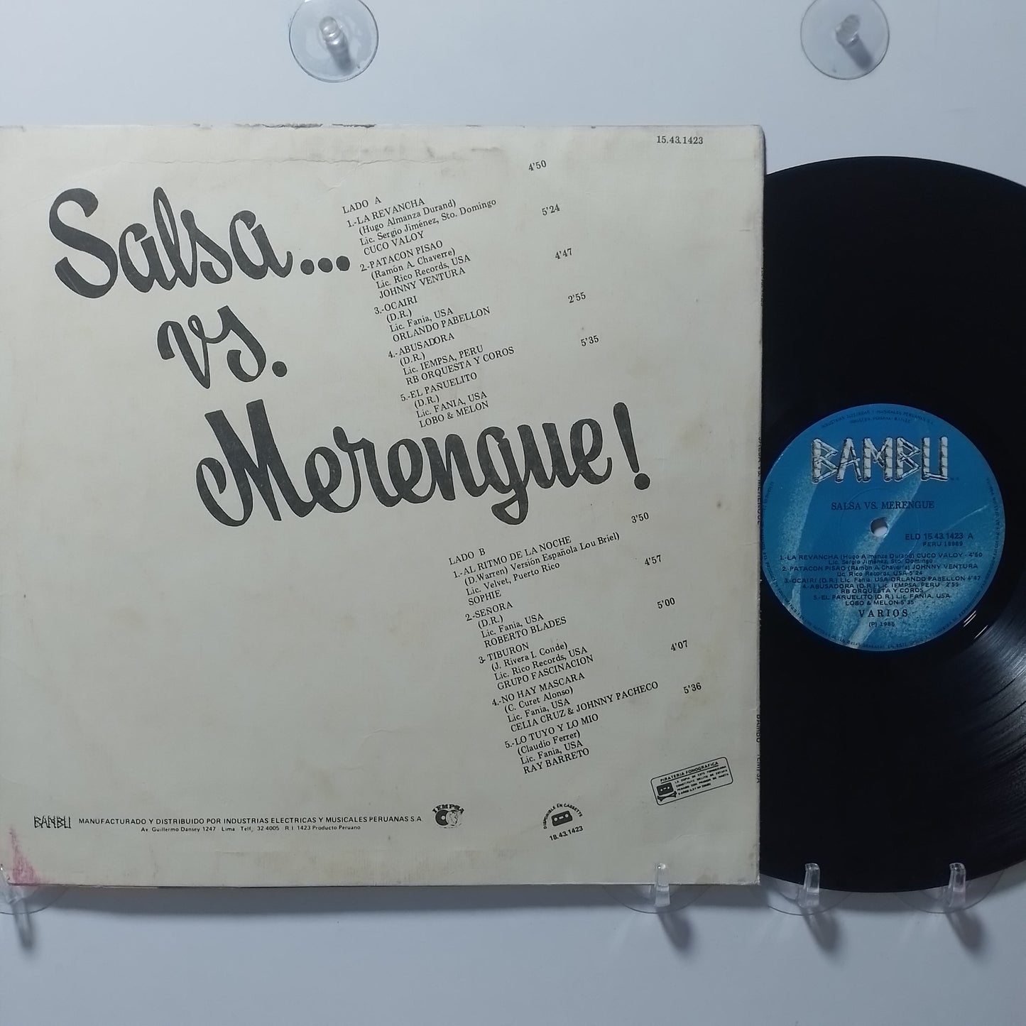 lp Salsa vs Merengue Roberto Blades Celia Cruz Y Johnny Pacheco Lobo & Melon varios made peru 1986 merengue salsa