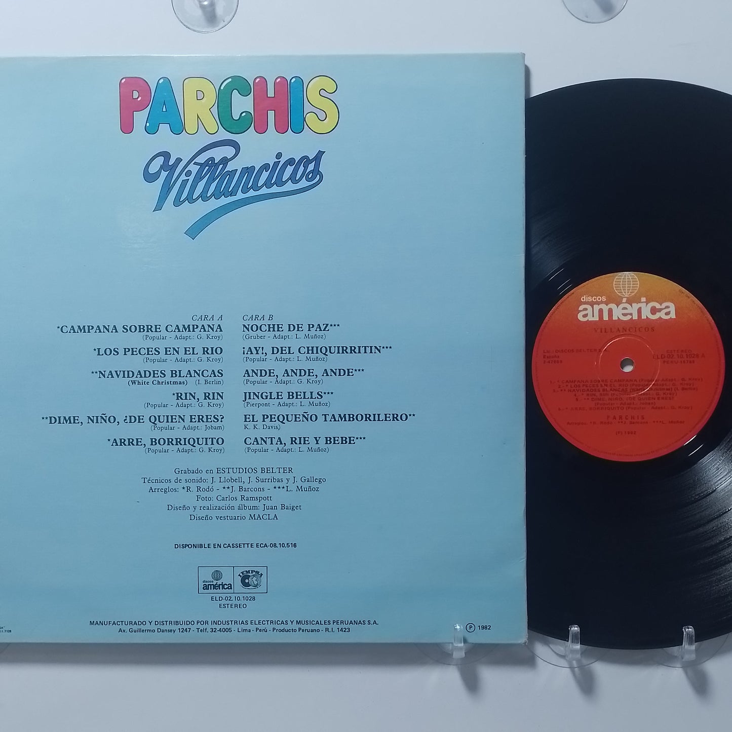 lp Parchis Villancicos made peru 1982 gatefold infantil