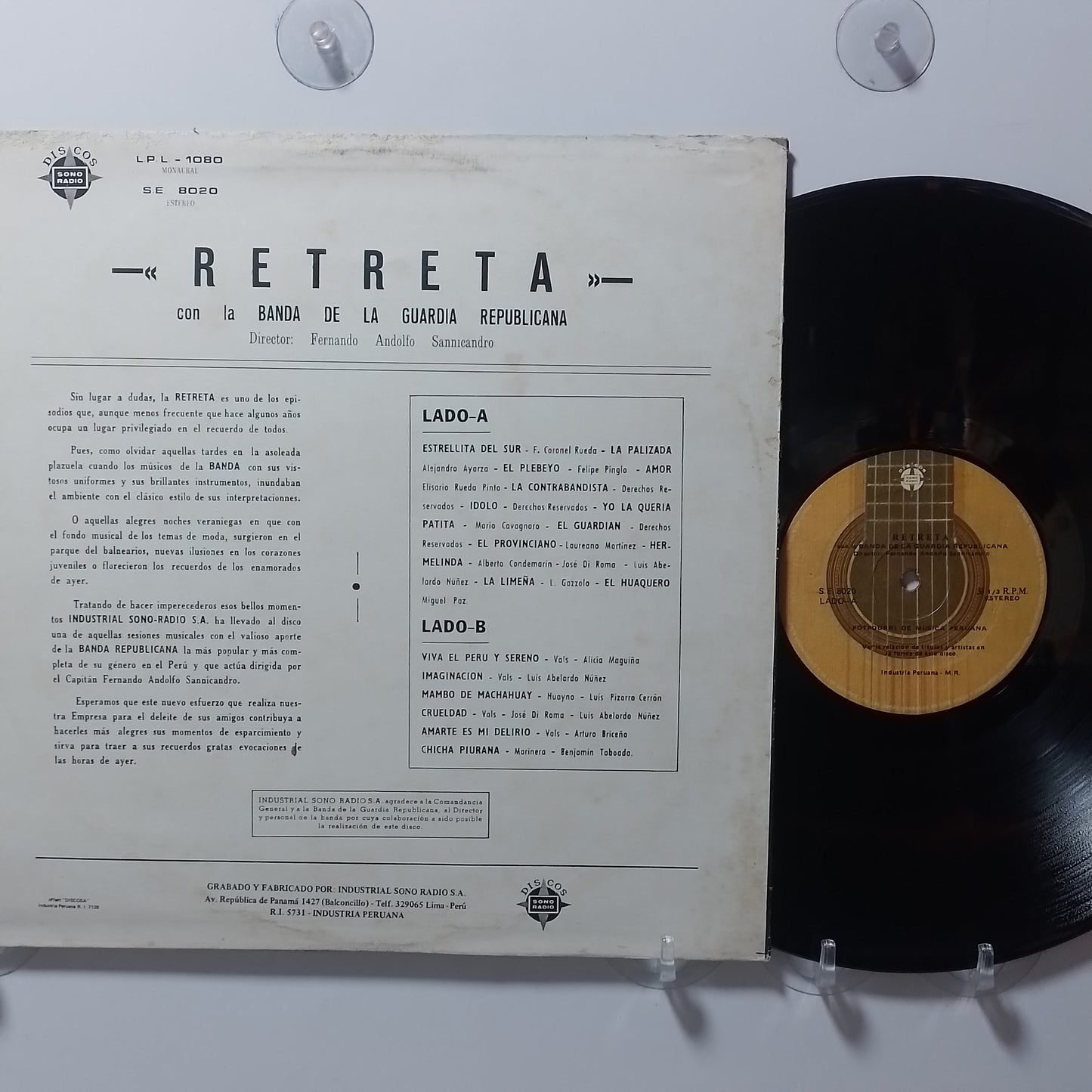 lp Banda de la Guardia Republicana Retreta made peru 1963 banda vals folk
