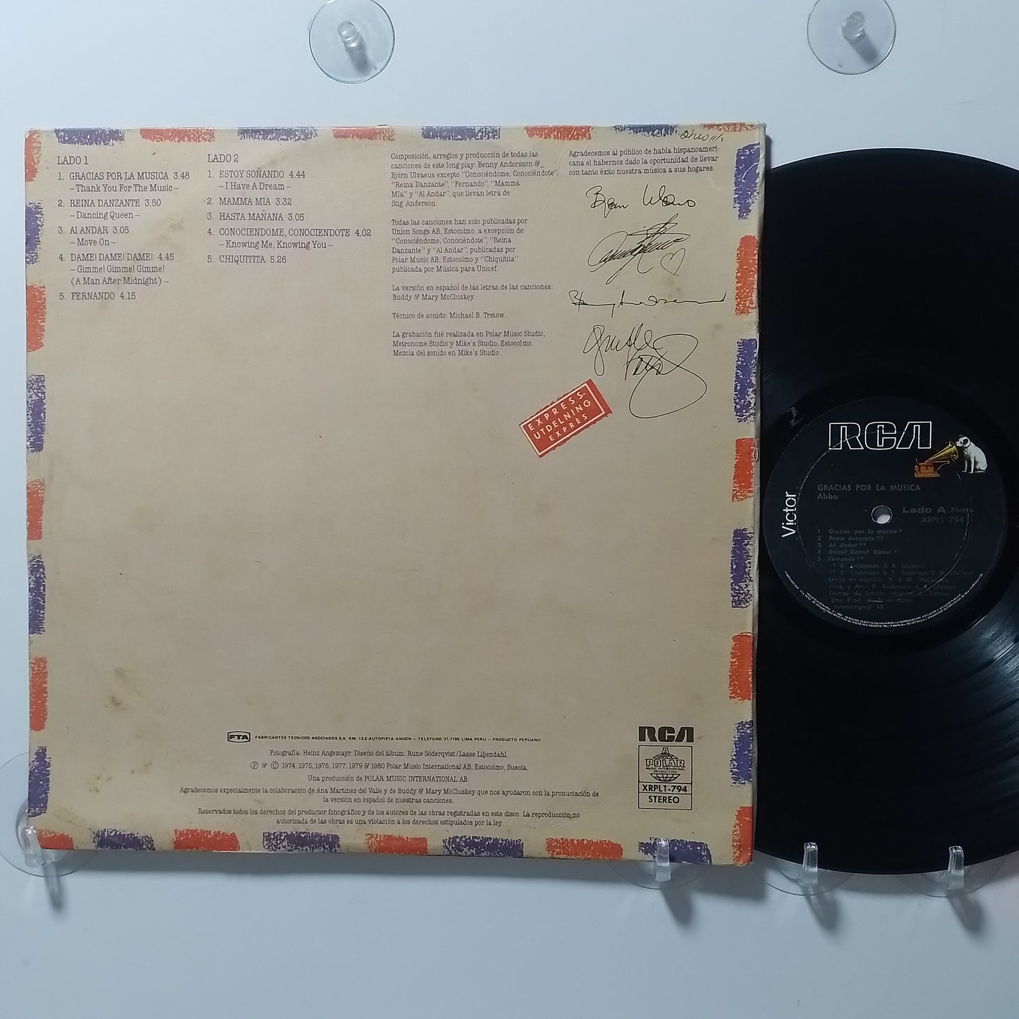 lp abba gracias por la musica made peru 1980 español pop