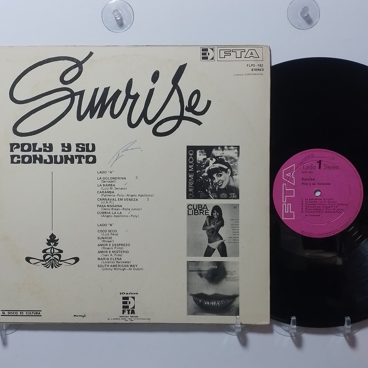 lp Poly y su Conjunto Sunrise made peru 1980 latin cumbia