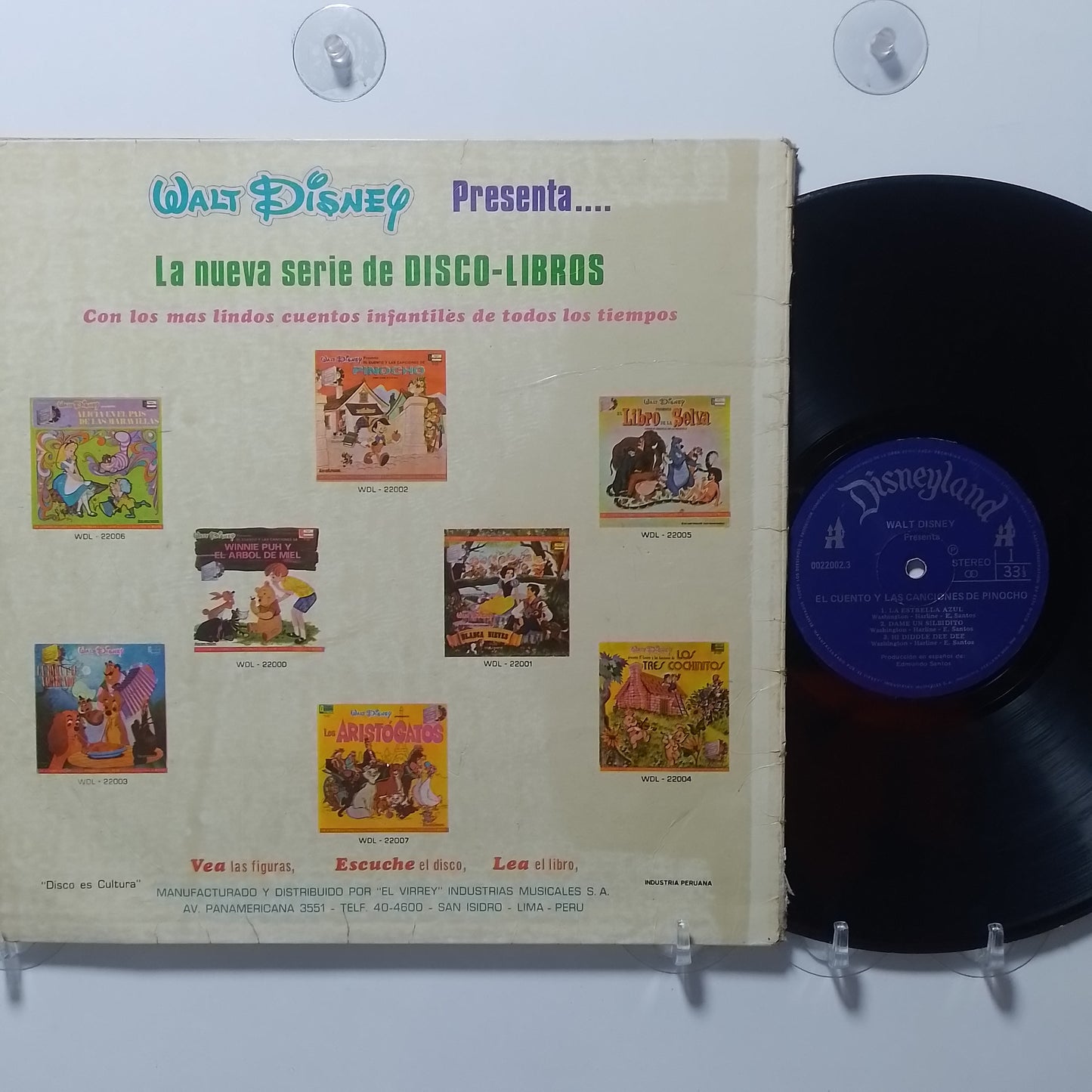 lp pinocho walt disney presenta el cuento y las canciones made peru 1970 gatefold infantil