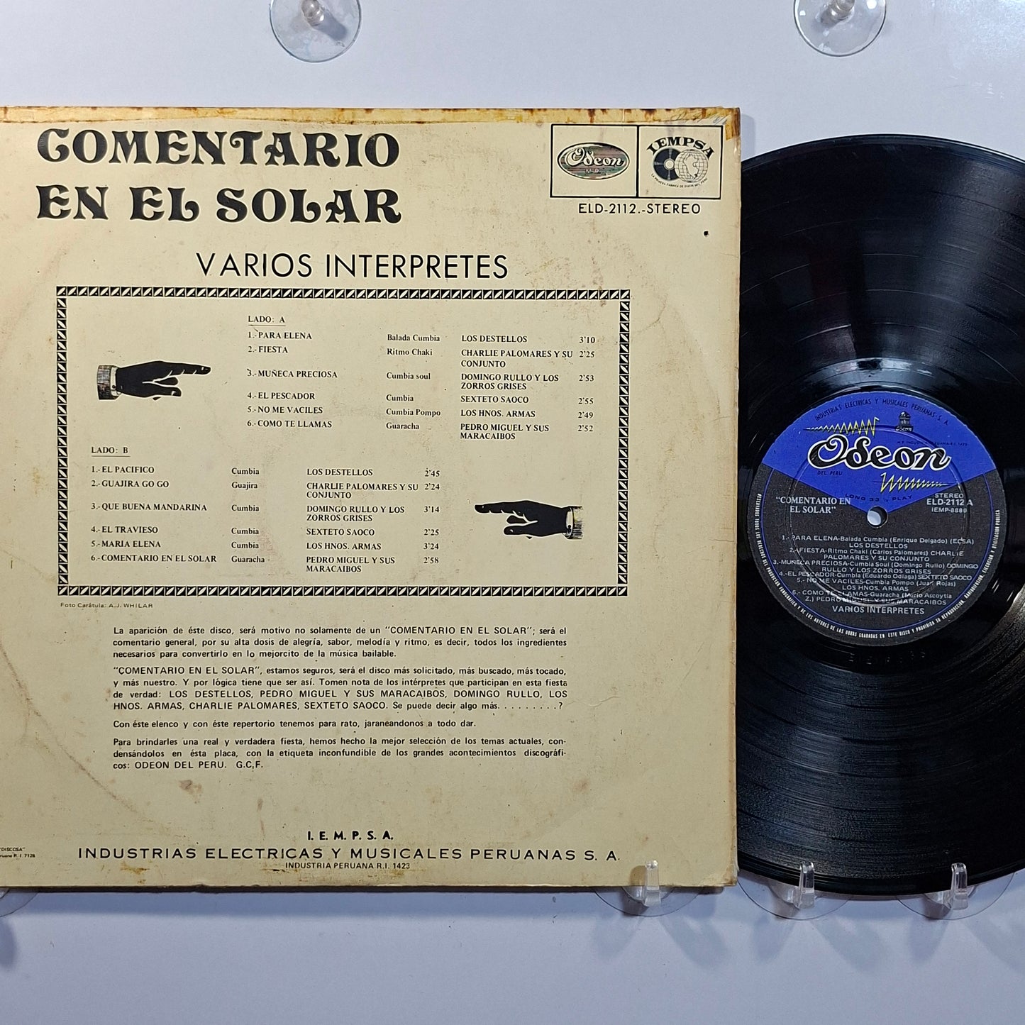 lp Comentario En El Solar Los Destellos Pedro Miguel Y Sus Maracaibos Charlie Palomares y Su Conjunto varios made peru 1972 latin cumbia