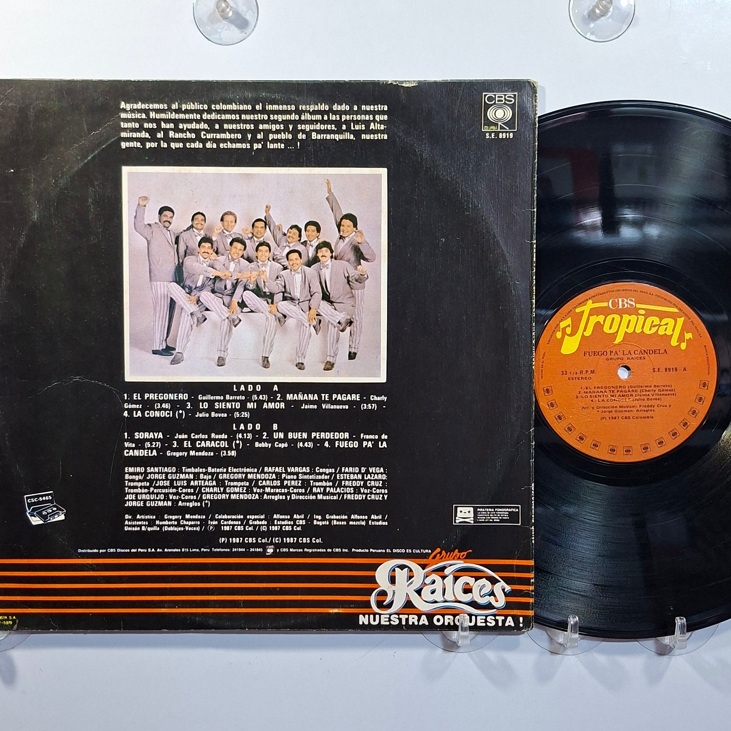 lp Grupo Raices Fuego Pa' La Candela made peru 1987 salsa