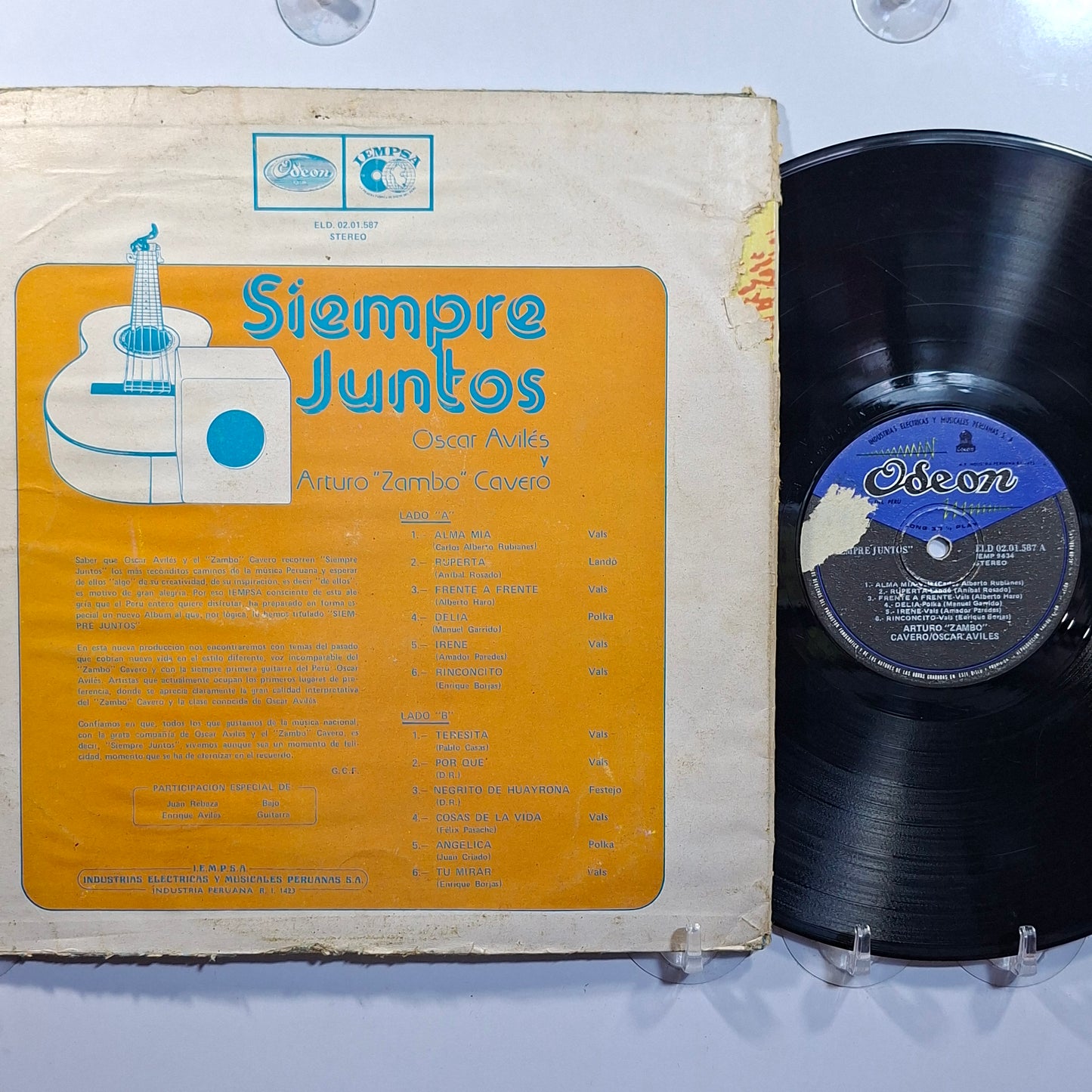 lp Oscar Avilés & Arturo Zambo Cavero Siempre Juntos made peru 1978 criollo folk