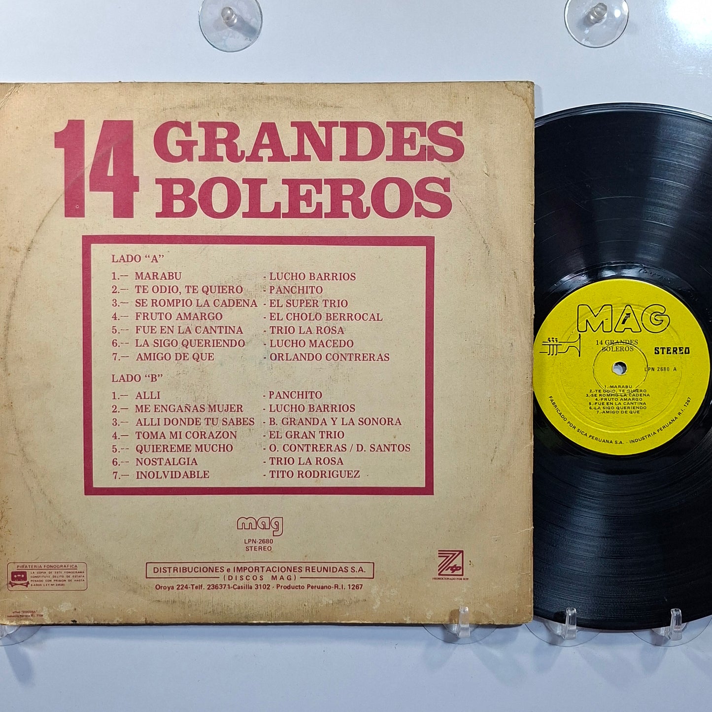 lp 14 grandes boleros lucho barrios cholo berrocal lucho macedo made peru 1970 latin bolero