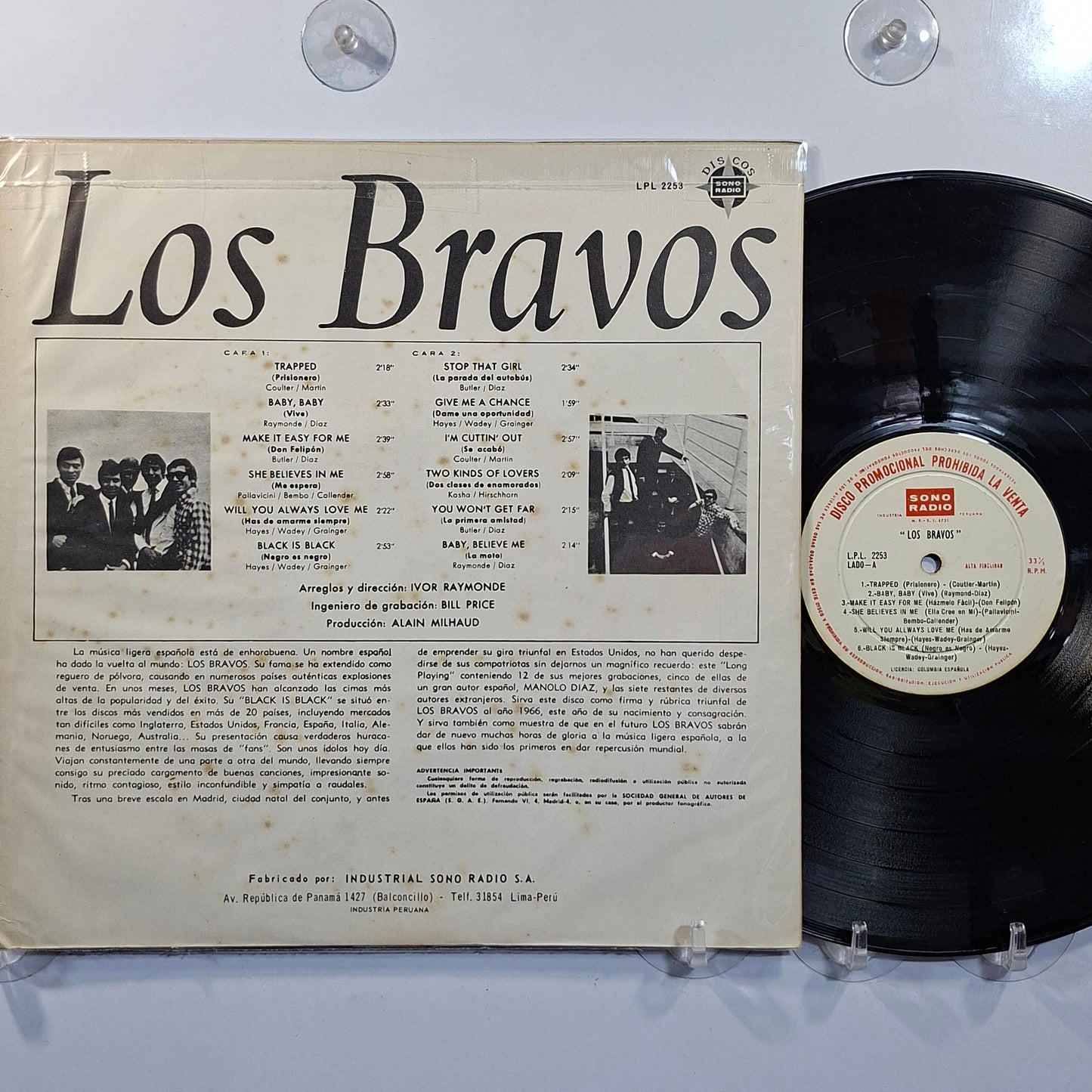 lp Los Bravos Los Bravos made peru 1966 promocional latin pop rock
