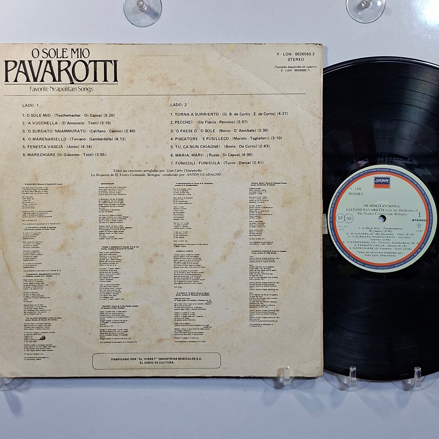 lp Luciano Pavarotti O Sole Mio made peru 1982 clasico