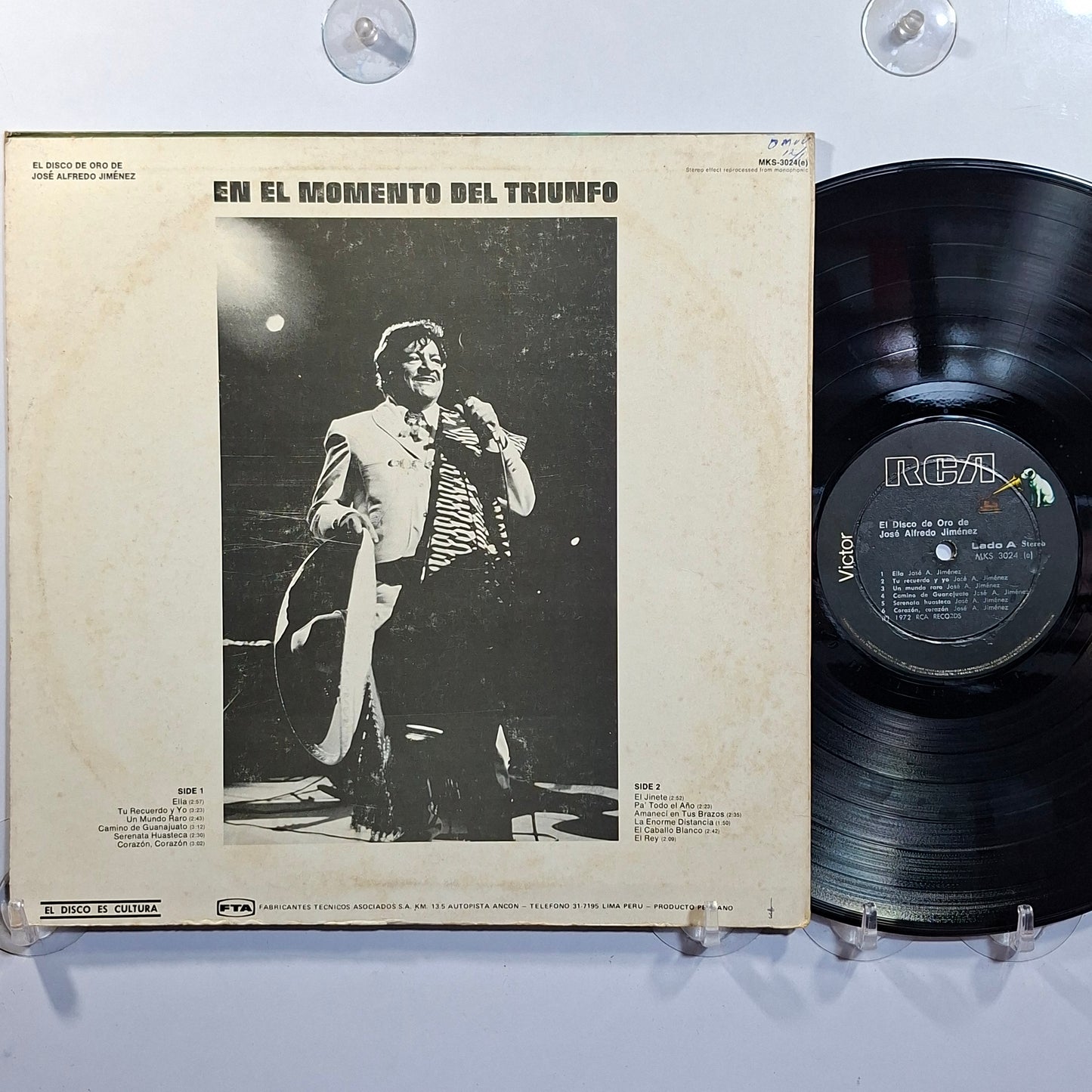 lp Jose Alfredo Jimenez El Disco De Oro De Jose Alfredo Jimenez made peru 1972 mariachi folk