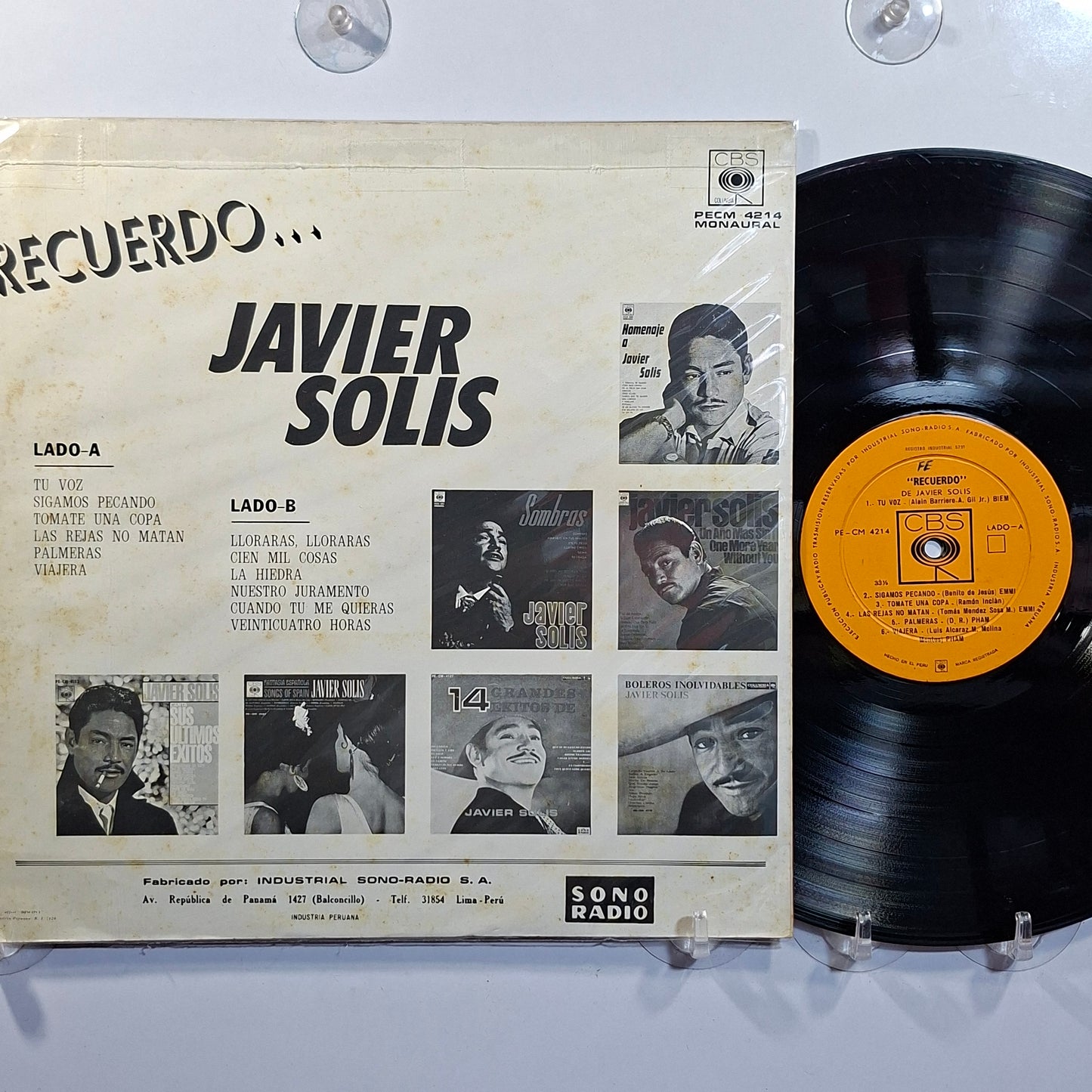 lp Javier Solis Recuerdo made peru 1970 ranchera folk