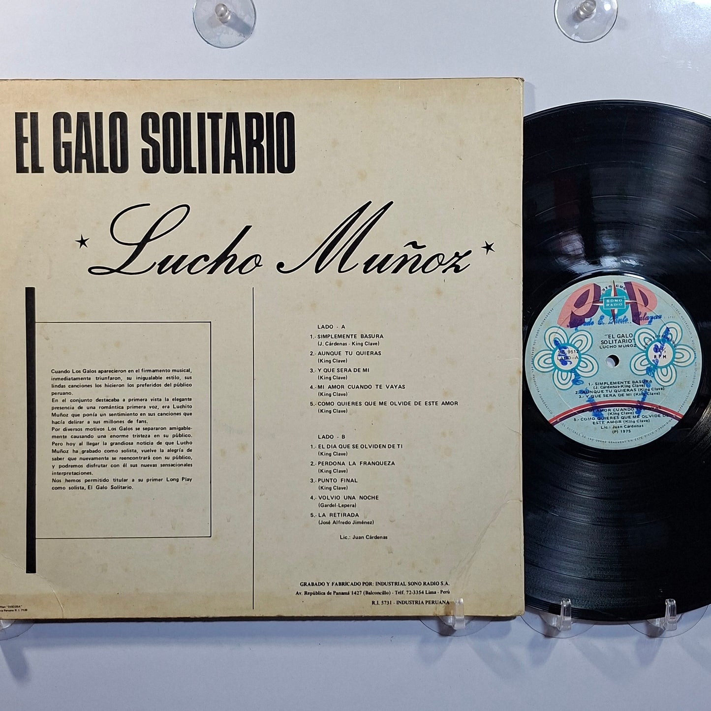 lp El Galo Solitario Lucho Muñoz made peru 1975 latin pop
