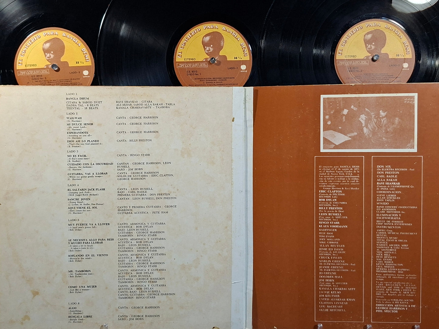 x3 lp The Concert For Bangla Desh George Harrison Bob Dylan Ringo Starr varios made peru 1972 rock