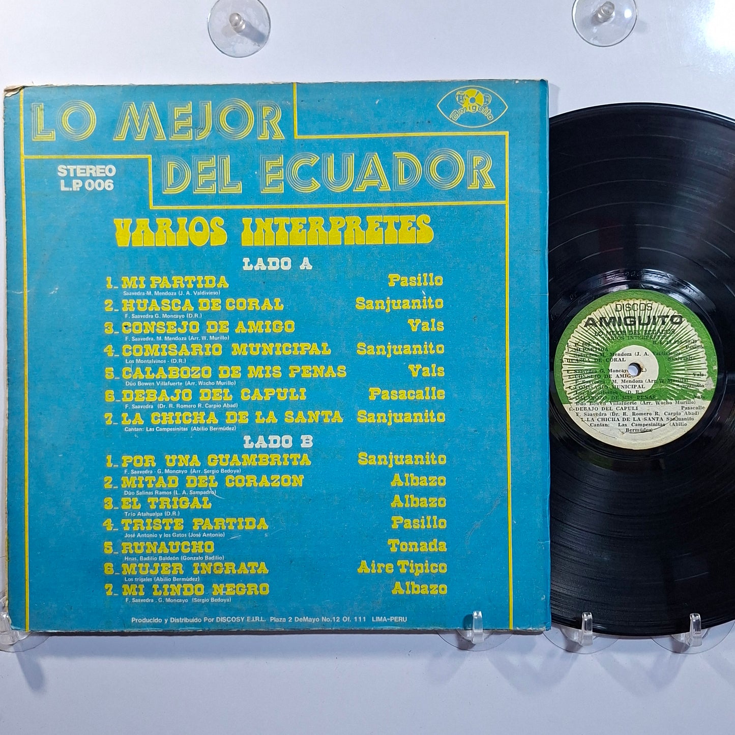 lp Lo Mejor Del Ecuador Trio Atahualpa Duo Salinas Los Trigales varios made peru 1981 pasillo folk