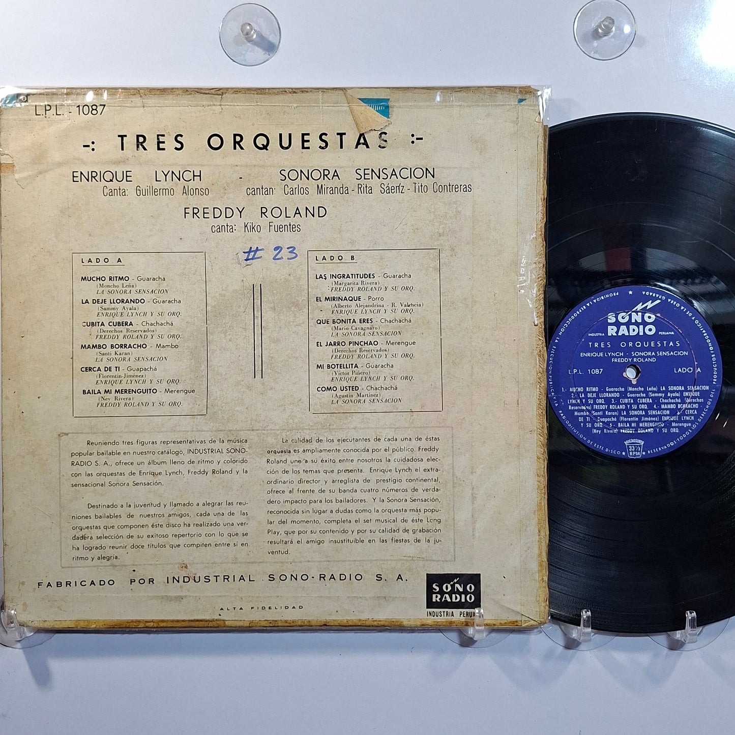 lp Tres Orquestas Enrique Lynch Sonora Sensacion Freddy Roland made peru 1965 mambo guaracha latin