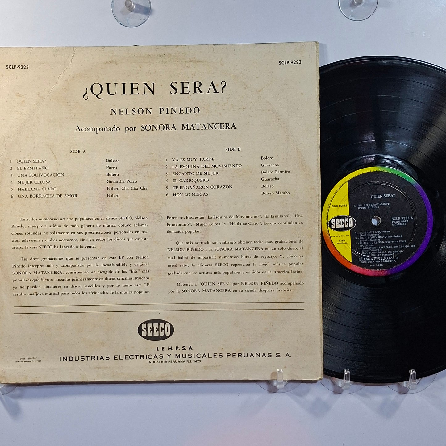 lp Nelson Pinedo Con La Sonora Matancera quien sera made peru 1962 latin bolero