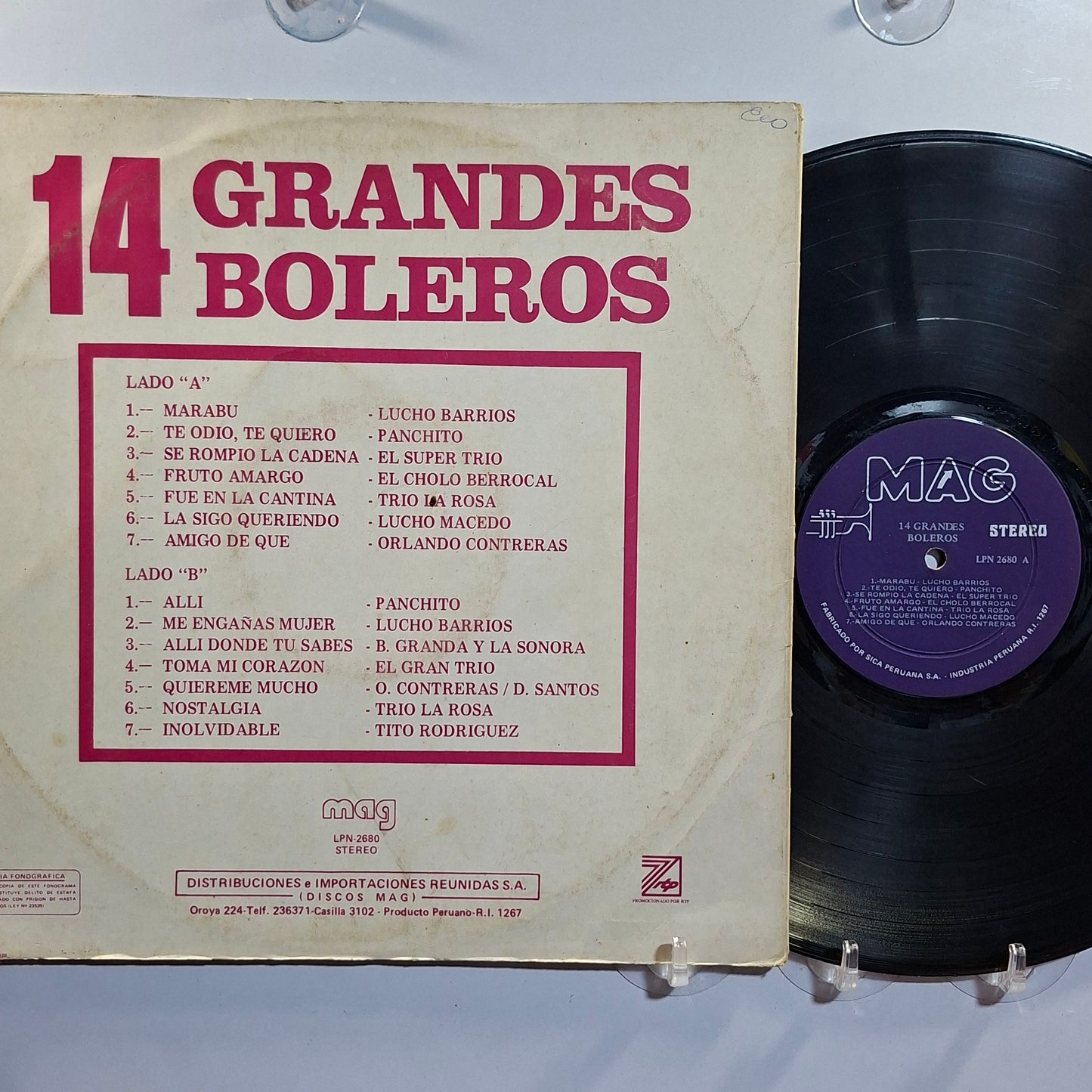 lp 14 grandes boleros lucho barrios cholo berrocal lucho macedo made peru 1970 latin bolero