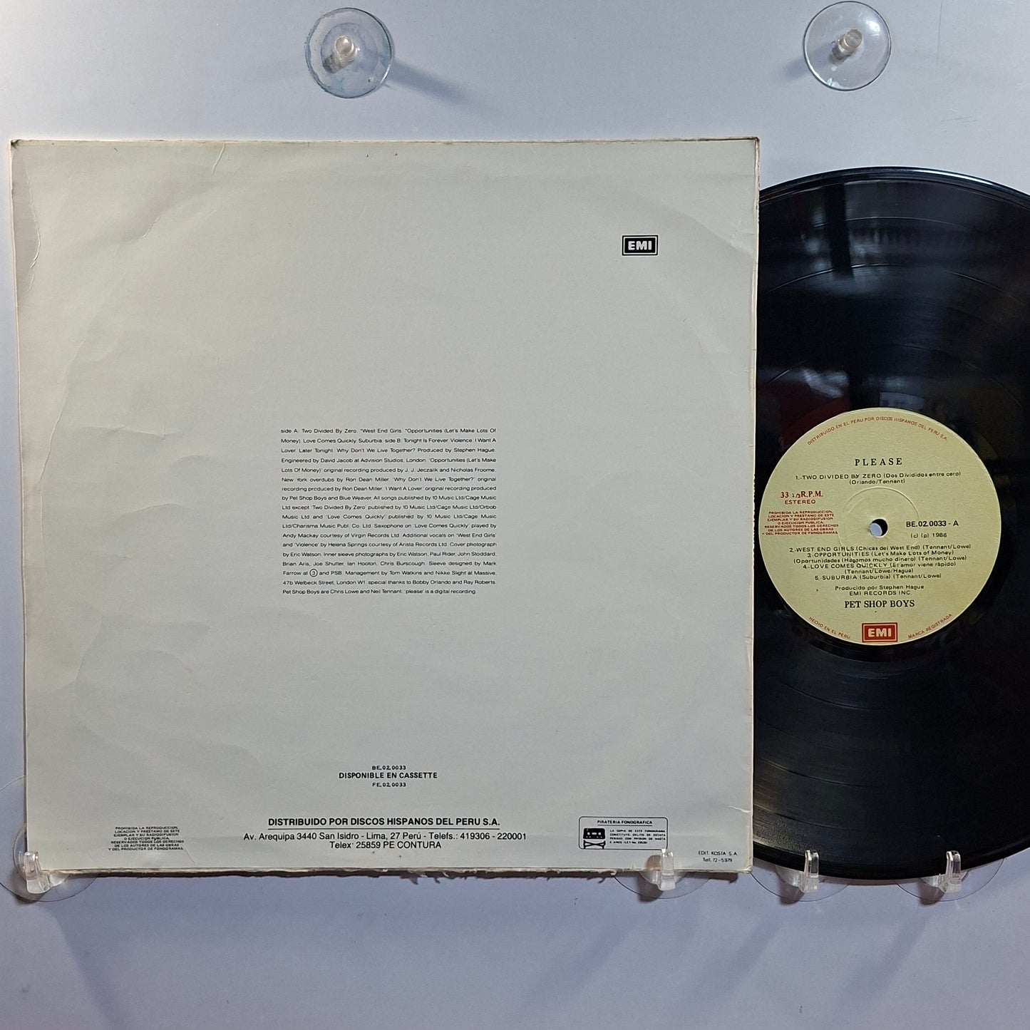 lp Pet Shop Boys Please made peru 1986 Synth pop