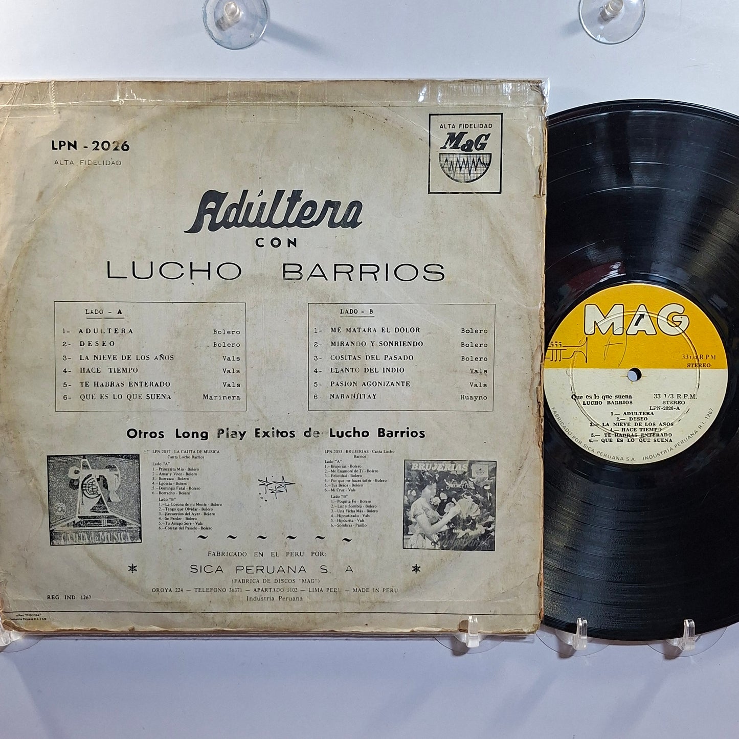 lp Lucho Barrios adultera made peru 1958 latin bolero