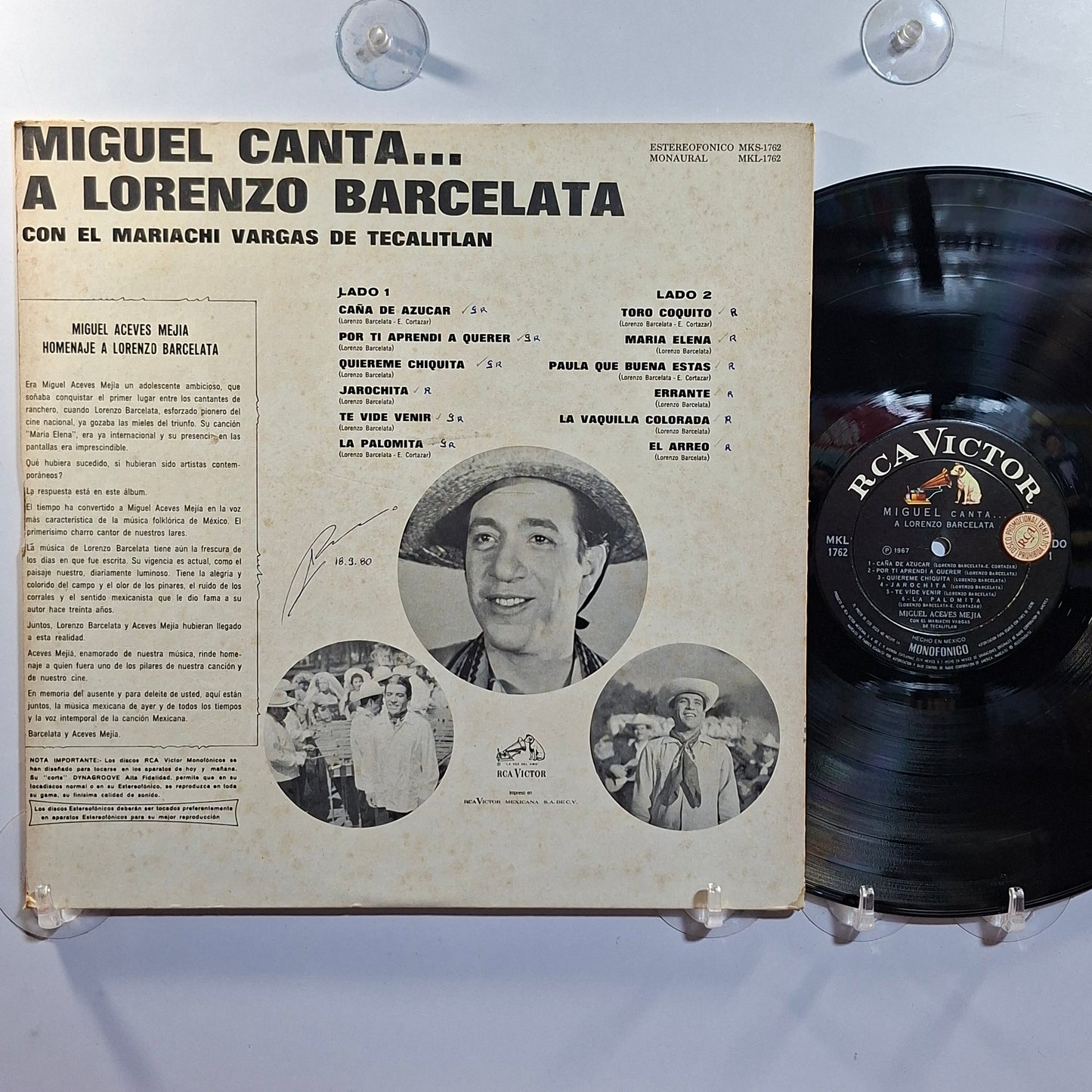 lp Miguel Aceves Mejia Miguel Canta A Lorenzo Barcelata made mexico 1967 ranchera folk