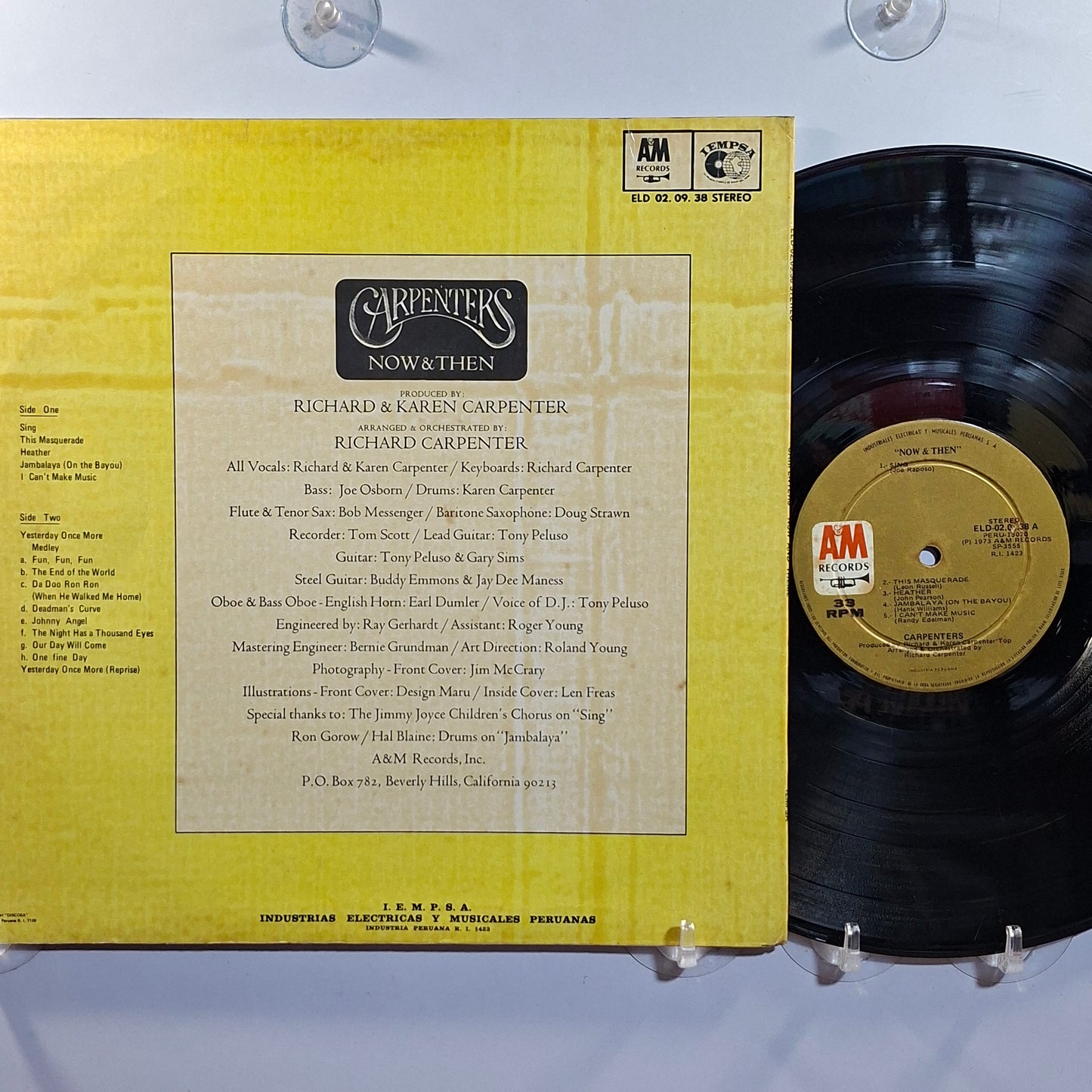 lp Carpenters Now & Then made peru 1973 gatefold pop rock