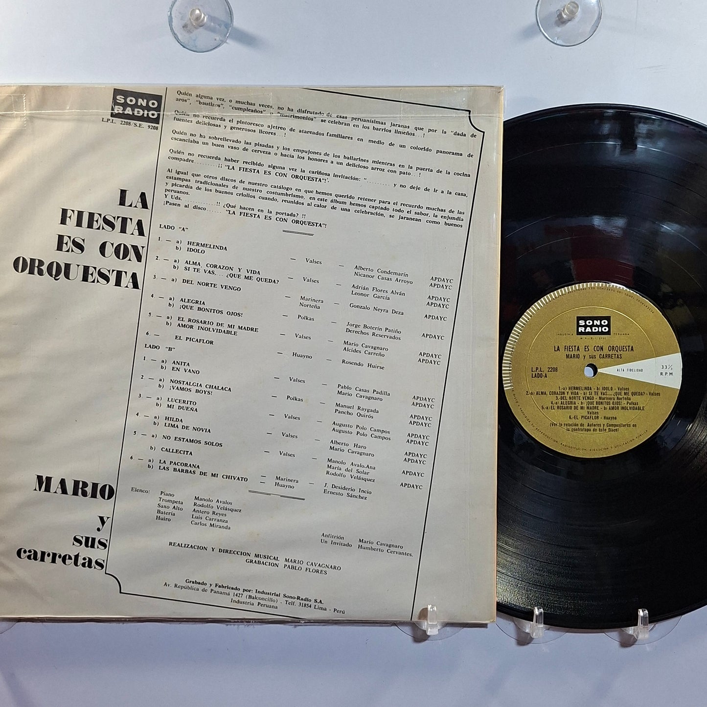 lp Mario y sus Carretas La Fiesta es con Orquesta made peru 1966 criollo folk
