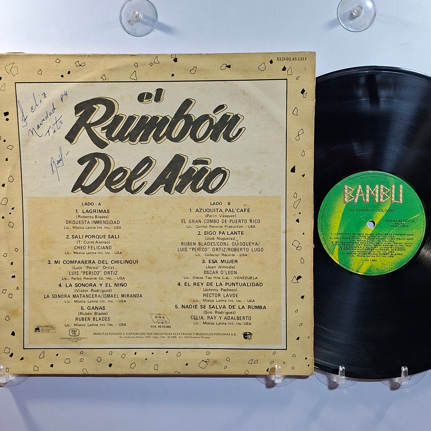 lp el Rumbon Del Año Hector Lavoe Ruben Blades Cheo Feliciano varios made peru 1984 latin salsa