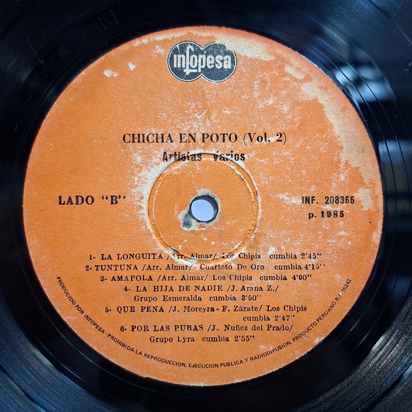 lp Mas Chicha en Poto Vol 2 Los Walker's Grupo Lyra Los Invasores varios made peru 1985 latin cumbia