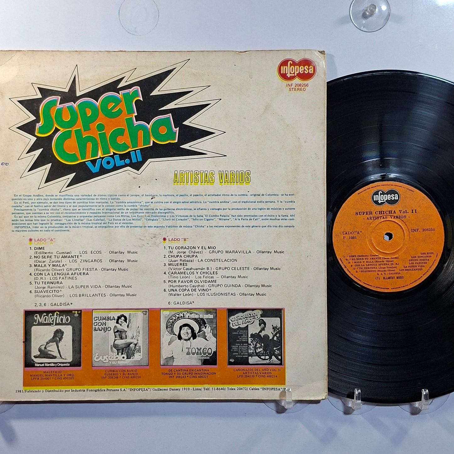 lp Super Chicha Vol 2 grupo guinda grupo celeste grupo maravilla varios made peru 1981 latin cumbia chicha
