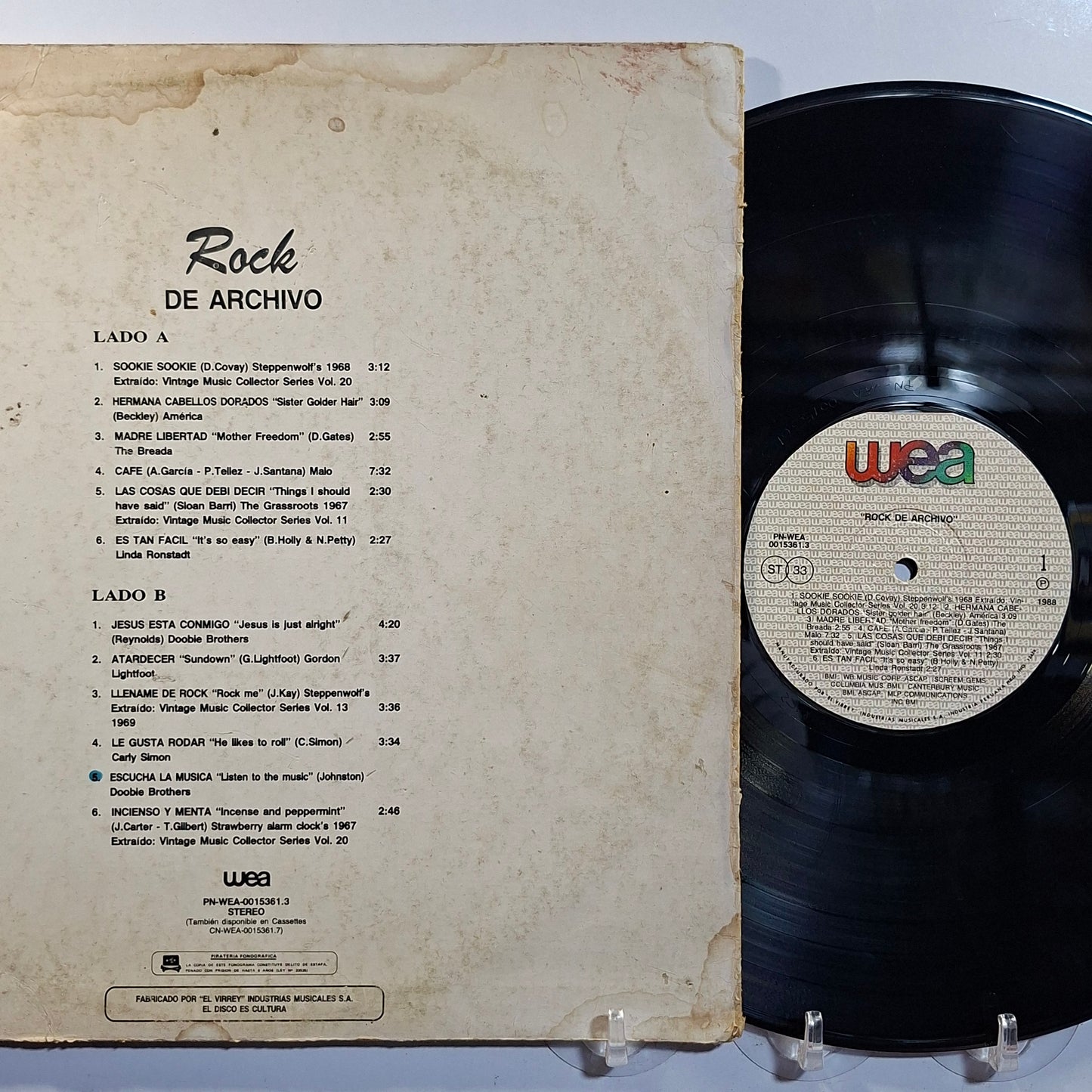 lp rock de archivo strawberry alarm clocks steppenwolfs doobie brothers varios made peru 1988 rock