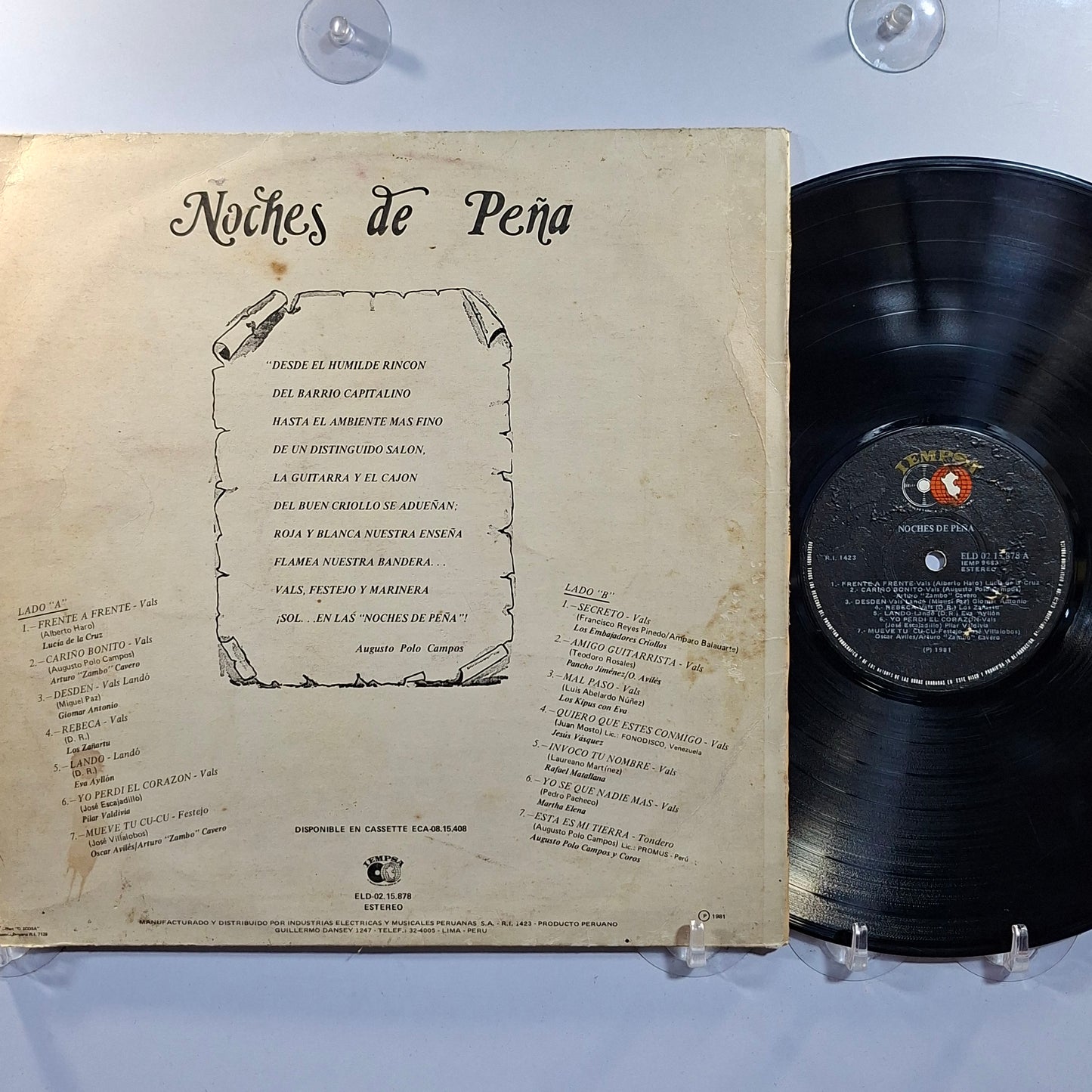 lp Noches De Peña Lucia De La Cruz Jesus Vasquez Lucia De La Cruz varios made peru 1981 criollo folk