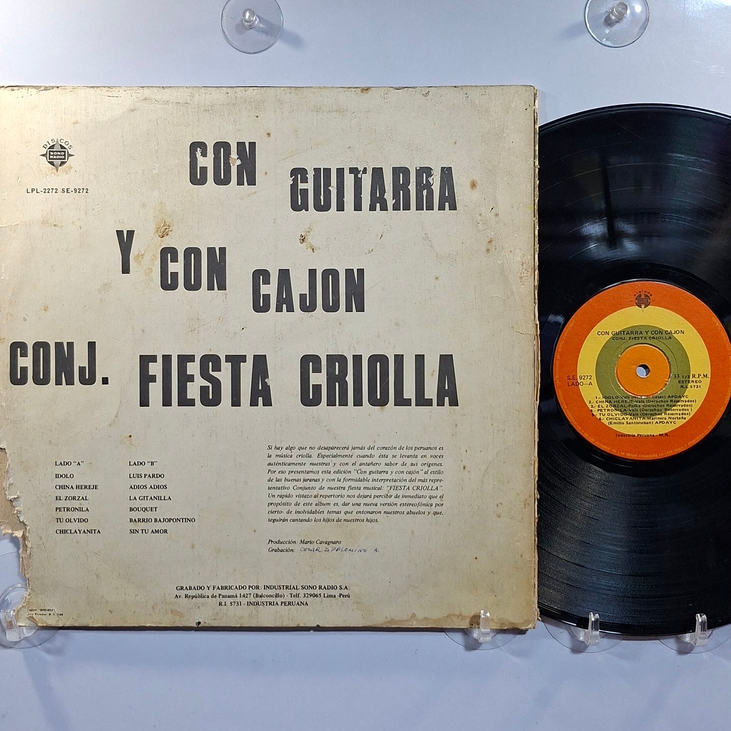 lp conjunto fiesta criolla con guitarra y con cajon made peru 1980 criollo folk