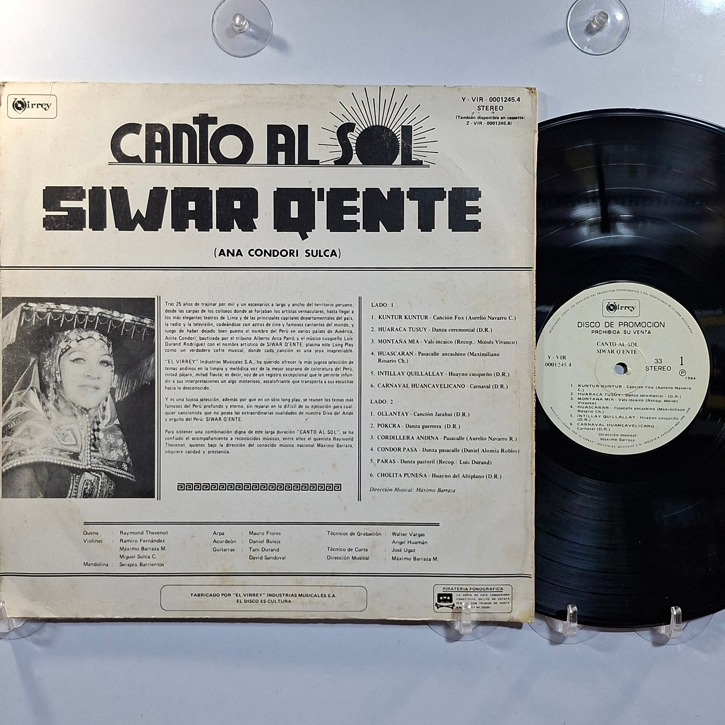 lp Ana Condori Sulca Siwar Q'ente Canto al Sol made peru 1984 promocional andean folk