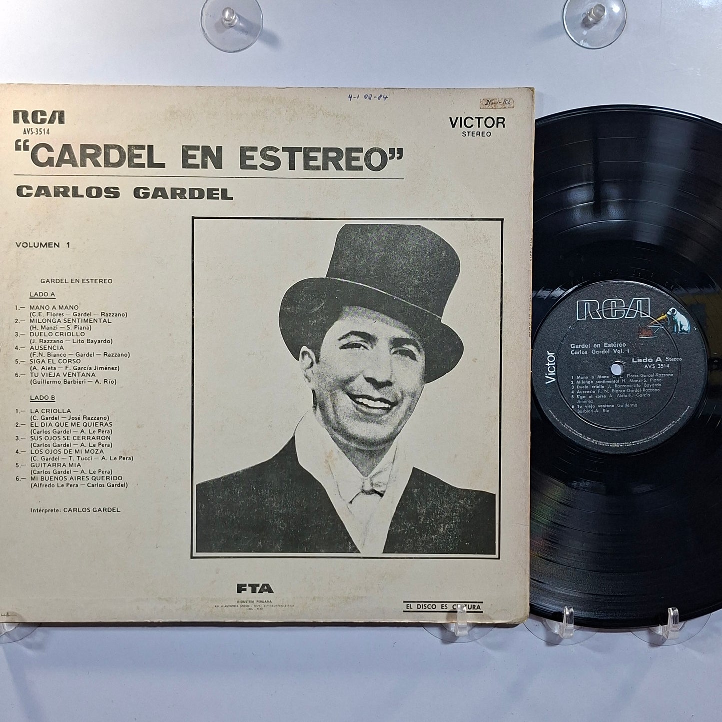 lp Carlos Gardel Gardel En Estereo Volumen 1 made peru 1968 tango folk
