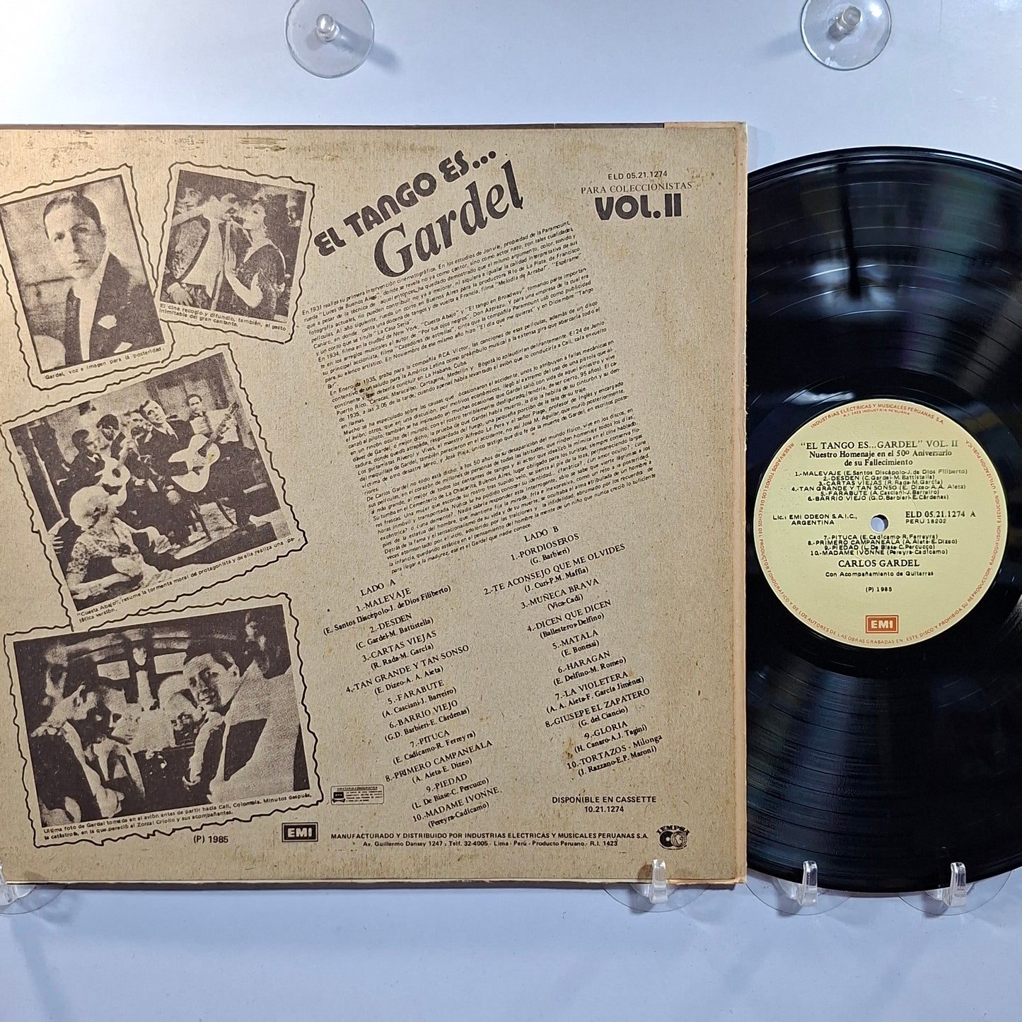 lp carlos gardel el tango es gardel vol 2 made peru 1985 tango folk