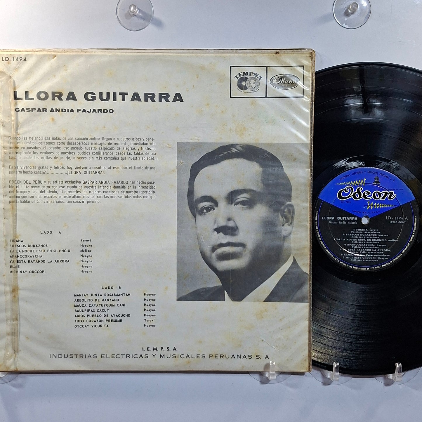 lp Gaspar Andia Fajardo Llora Guitarra made peru 1975 huayno folk