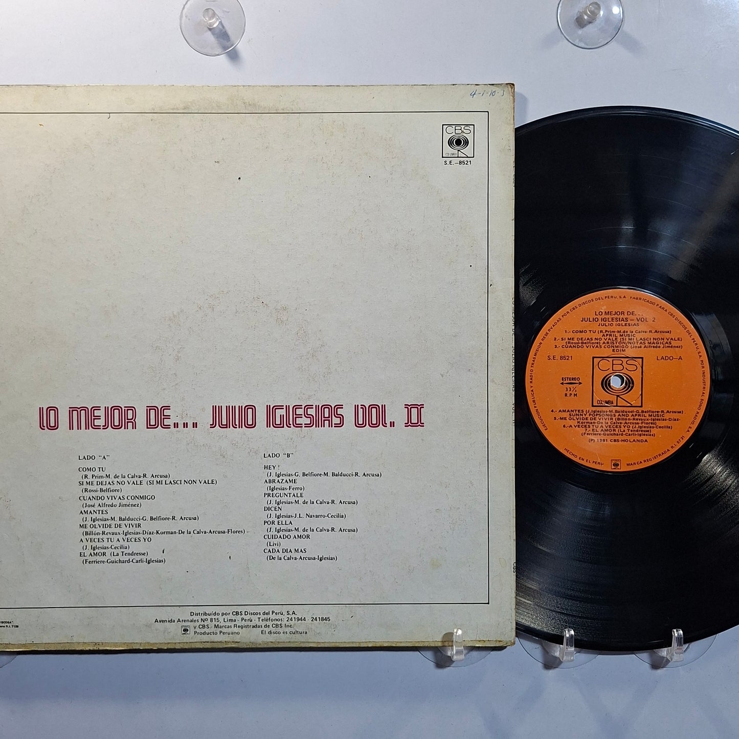 lp Julio Iglesias Lo Mejor De Julio Iglesias Vol 2 made peru 1981 latin balada