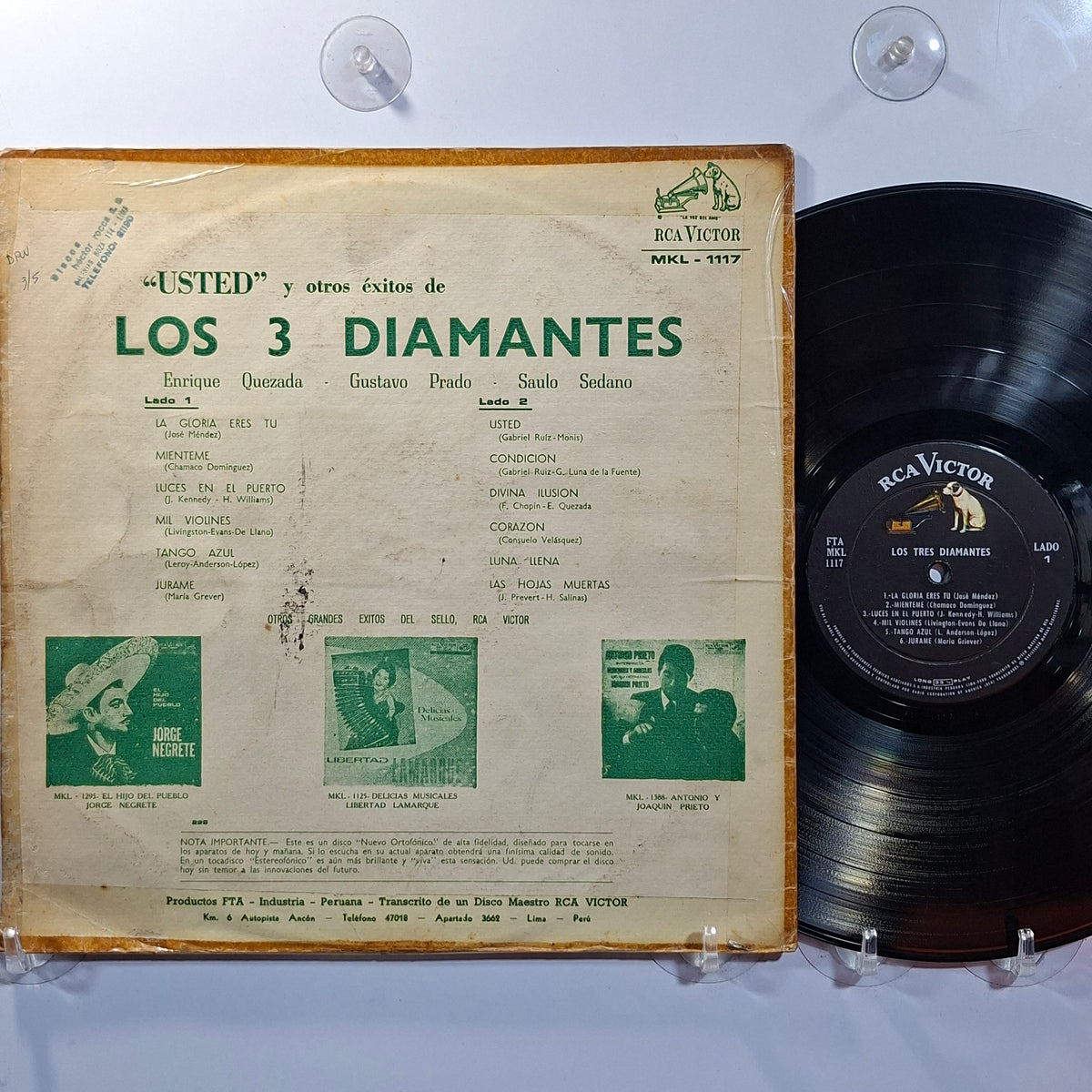 lp Los Tres Diamantes Usted Y Otros Exitos made peru 1958 bolero latin