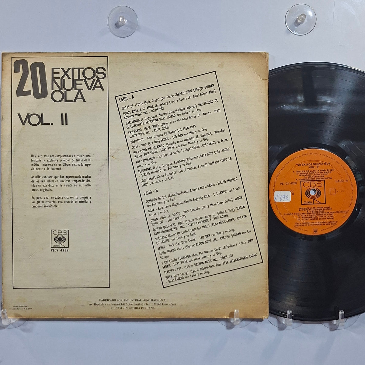 lp 20 exitos nueva ola vol 2 Enrique Guzman Doris Day Leo Dan varios made peru 1975 latin rock