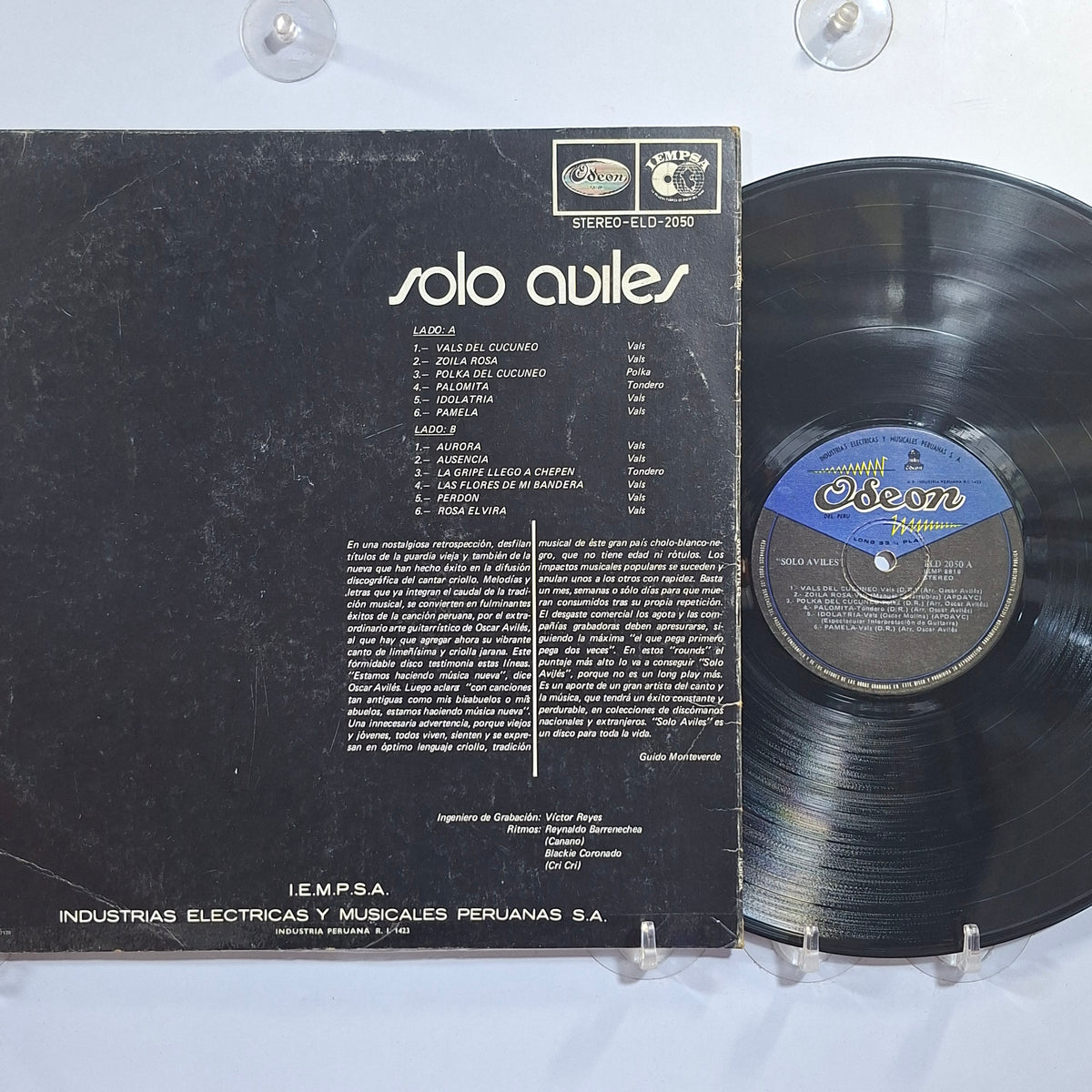 lp Oscar Aviles Solo Aviles made peru 1971 criollo folk