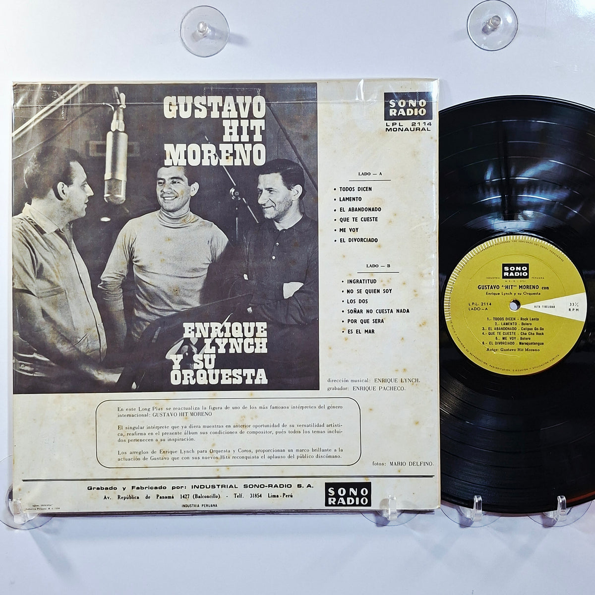 lp Gustavo Hit Moreno con Enrique Lynch y su Orquesta made peru 1965 latin pop rock