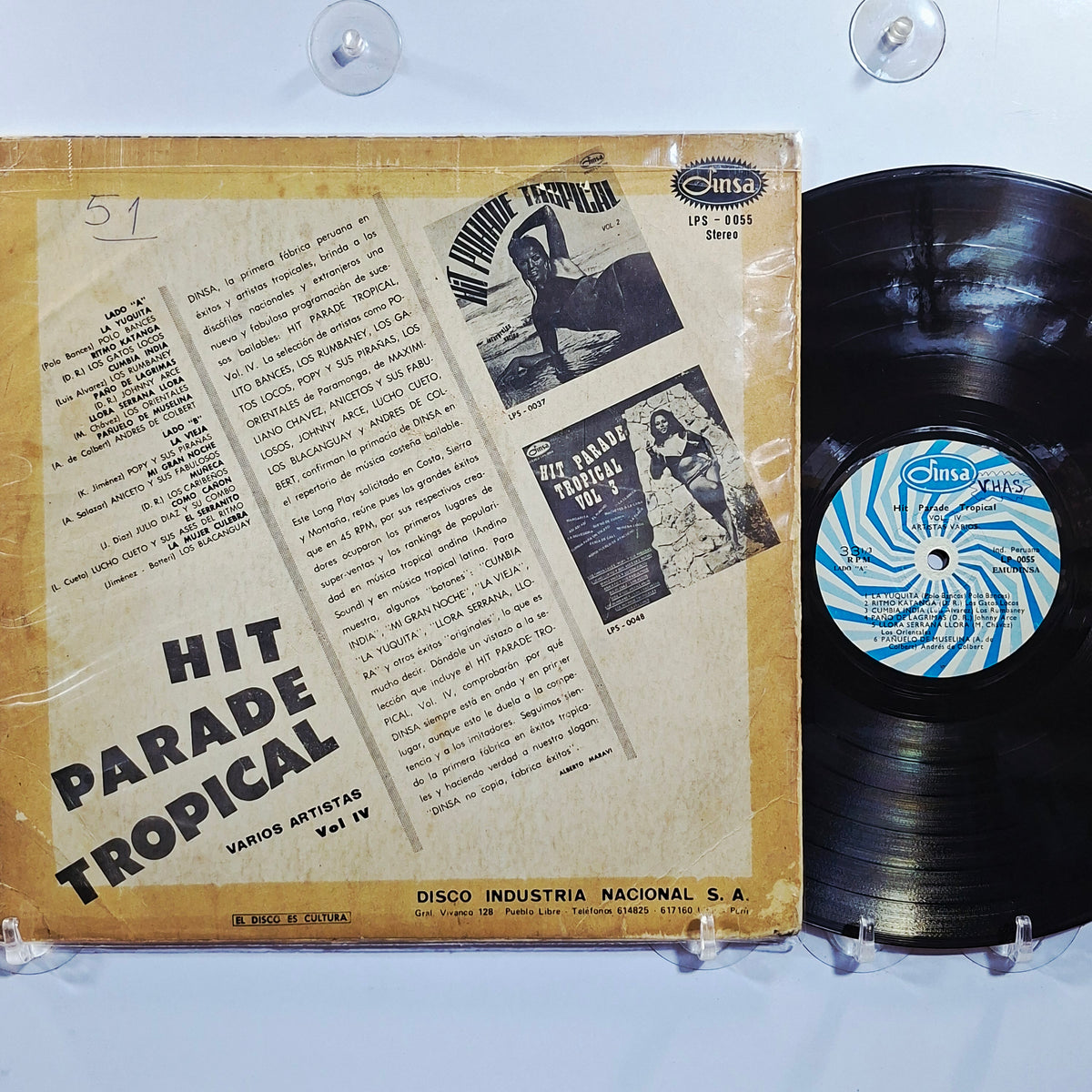 lp Hit Parade Tropical Vol 4 Popy Y Sus Pirañas Los Orientales Los Gatos Locos varios made peru 1972 latin salsa cumbia