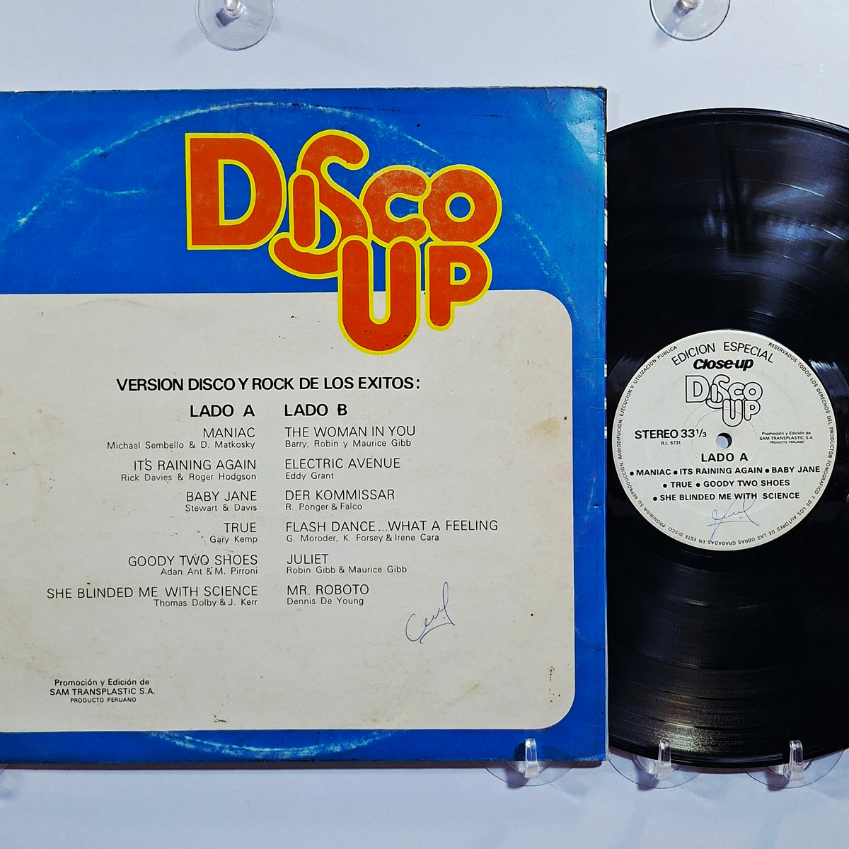lp Disco Up maniac der kommissar mr roboto varios made peru 1980 rock