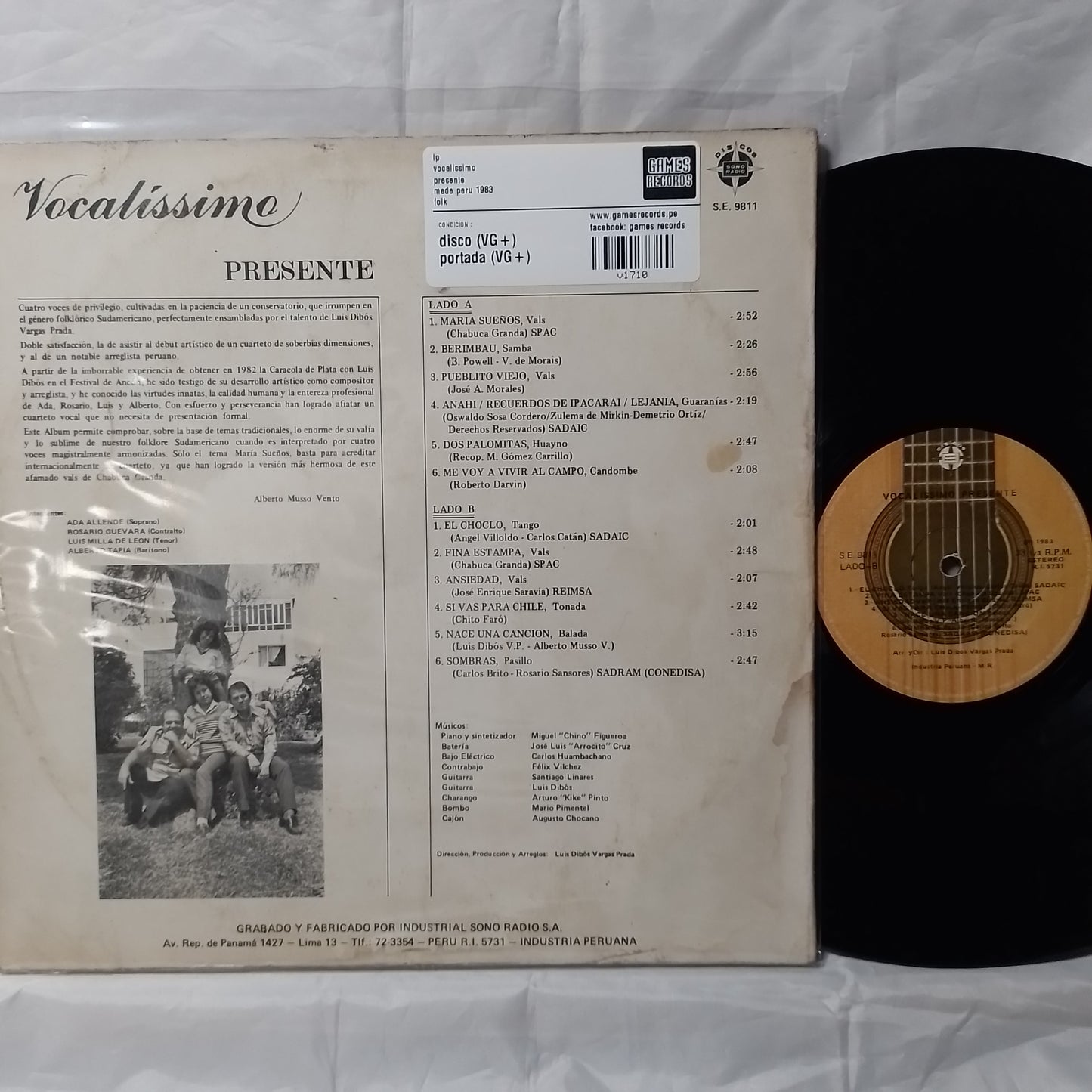 lp vocalissimo presente made peru 1983 folk