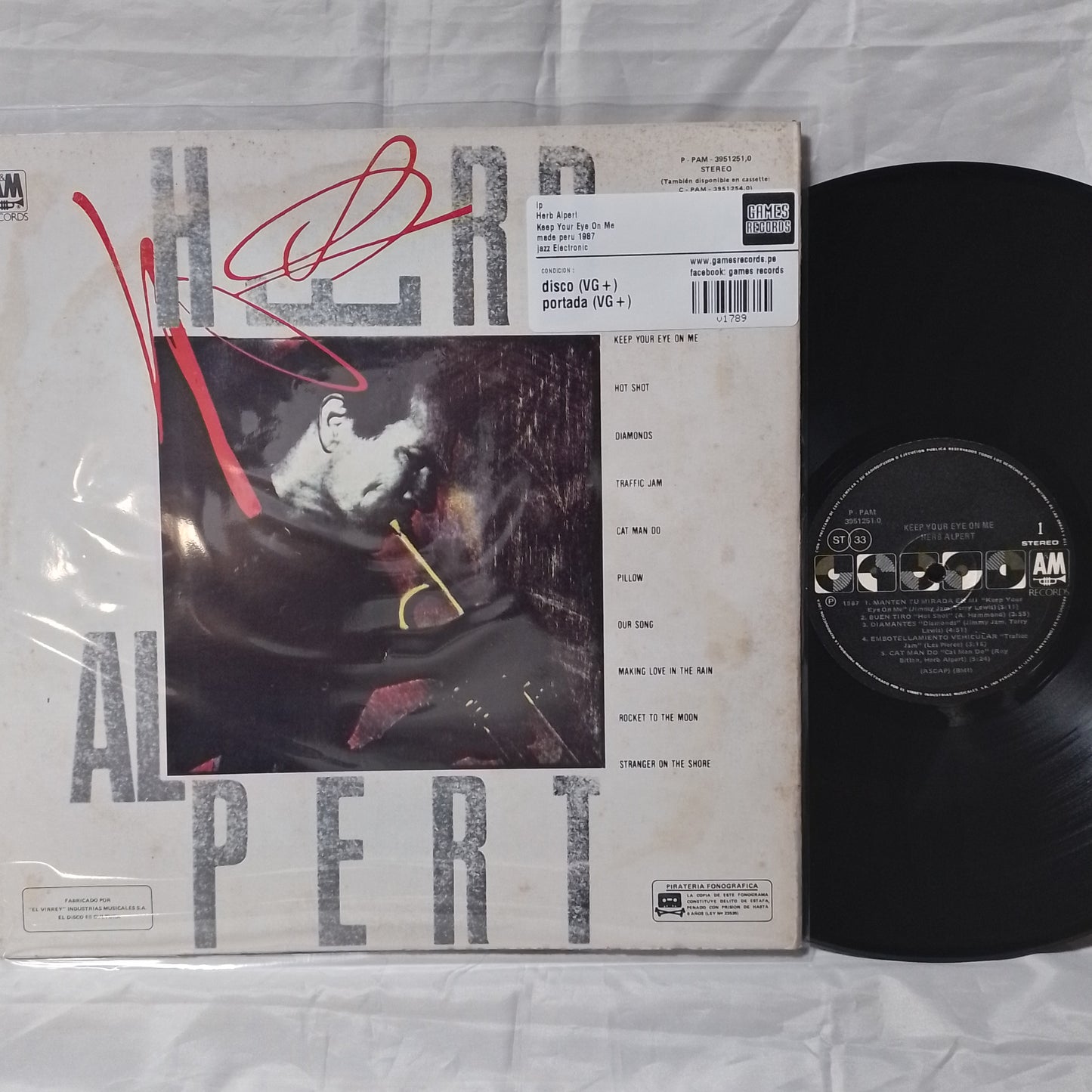 lp Herb Alpert Keep Your Eye On Me made peru 1987 jazz Electronic
