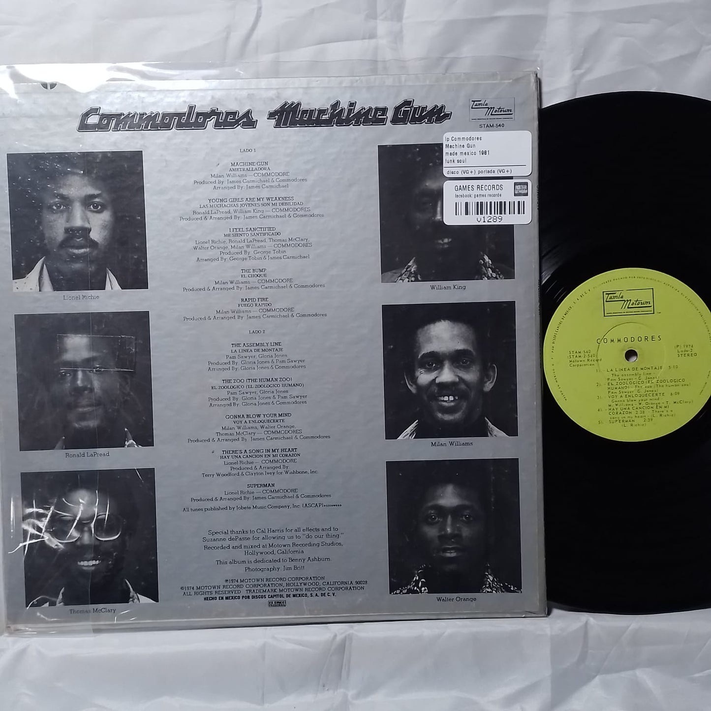 lp Commodores Machine Gun made mexico 1981 funk soul