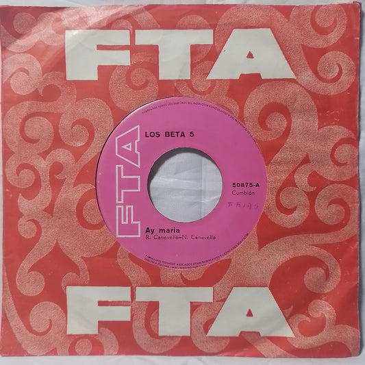 single 7" Los Beta 5 Ay! María / Versos A Mamá made peru 1973 con funda original latin cumbia