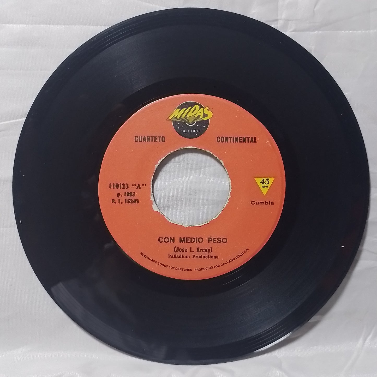 single 7" Cuarteto Continental Con Medio Peso / La Sardinita made peru 1983 latin cumbia